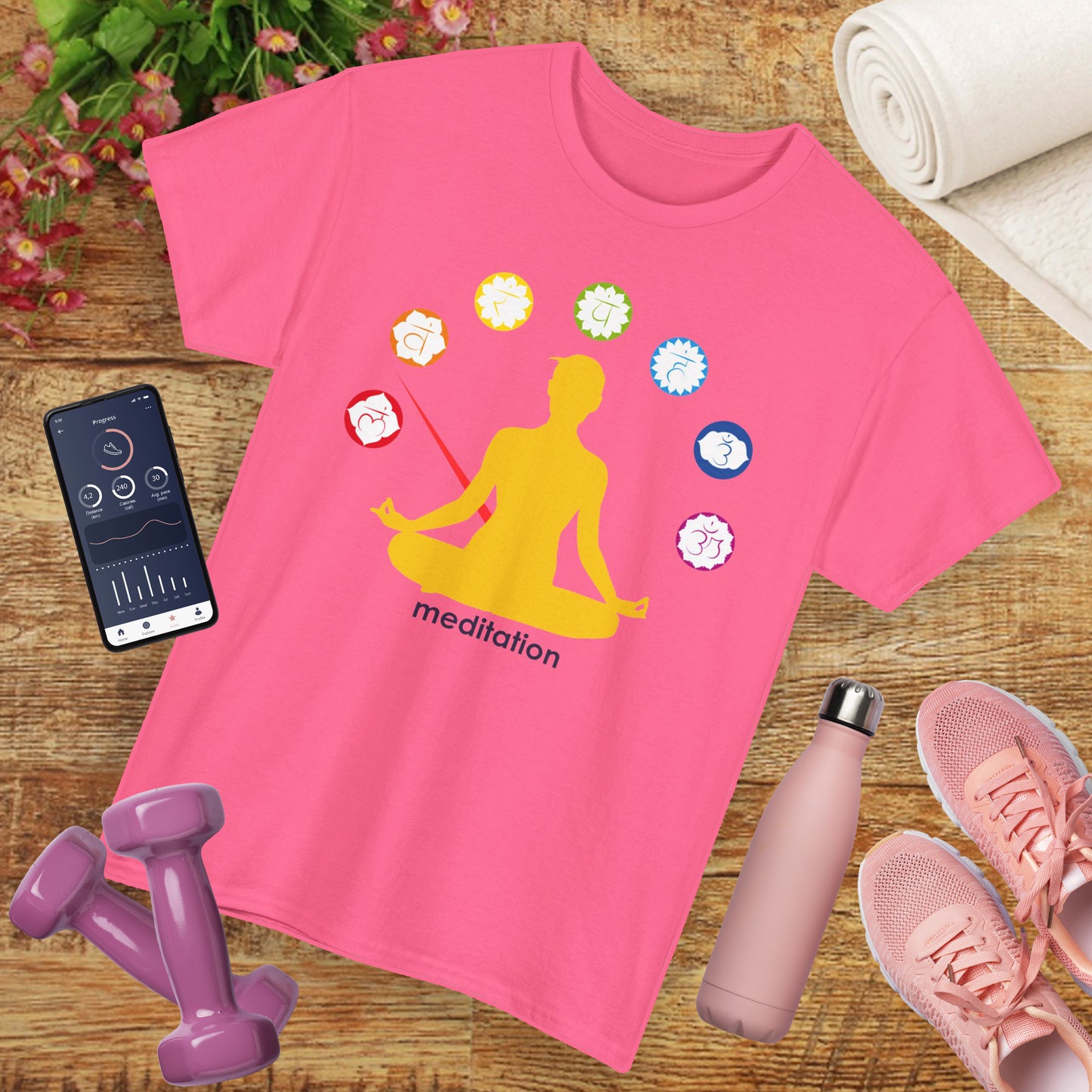 🧭ChakraMeter Heavy Cotton Tee - Align Through Meditation