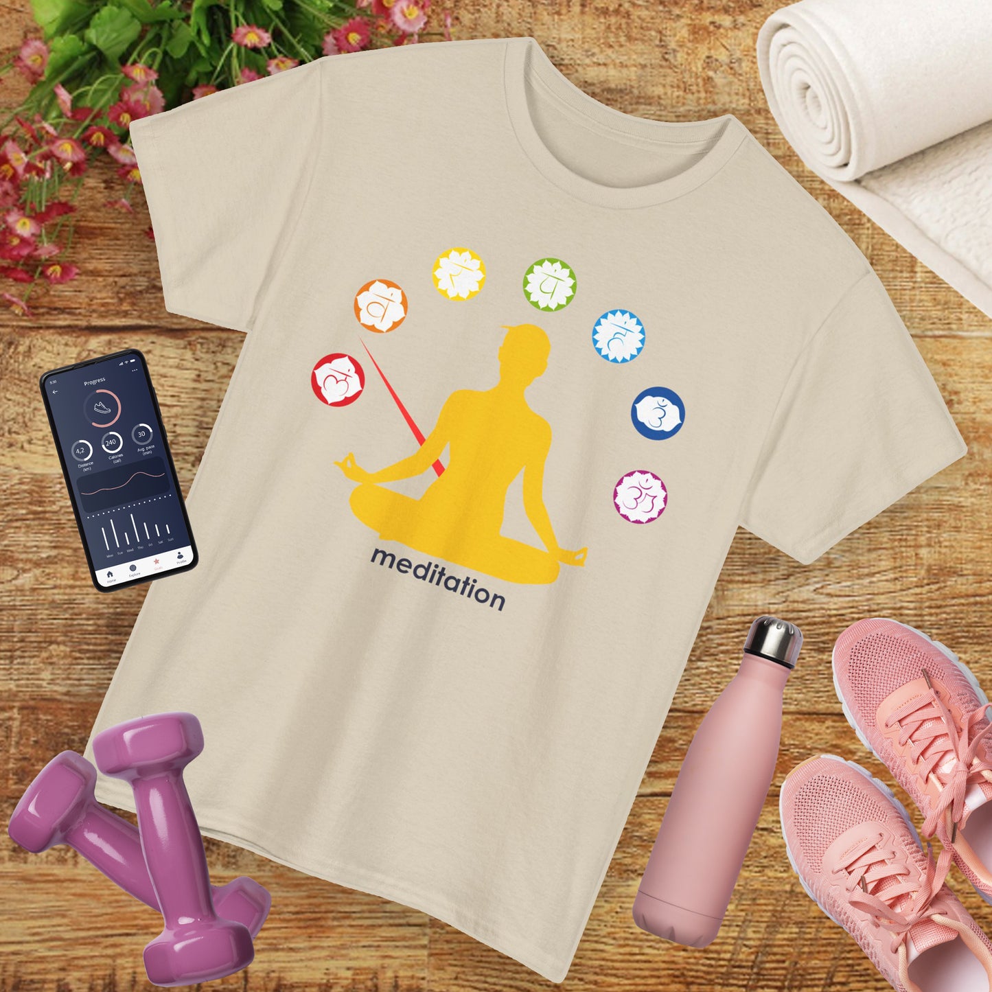 🧭ChakraMeter Heavy Cotton Tee - Align Through Meditation