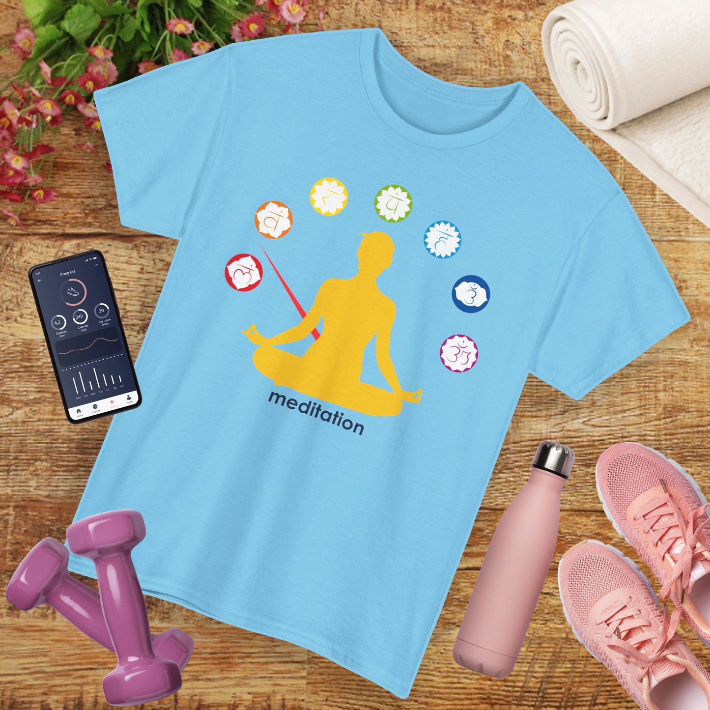 🧭ChakraMeter Heavy Cotton Tee - Align Through Meditation