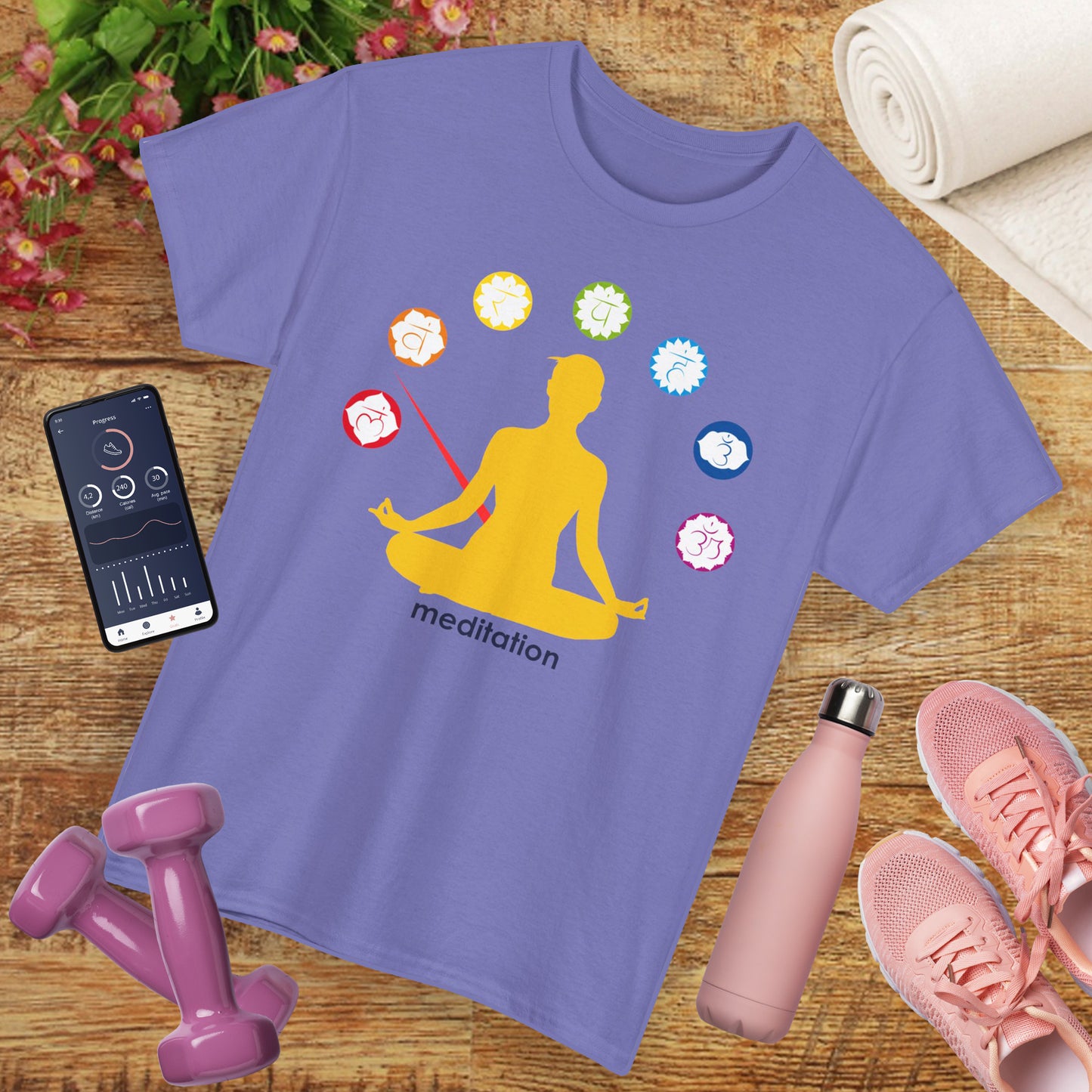 🧭ChakraMeter Heavy Cotton Tee - Align Through Meditation