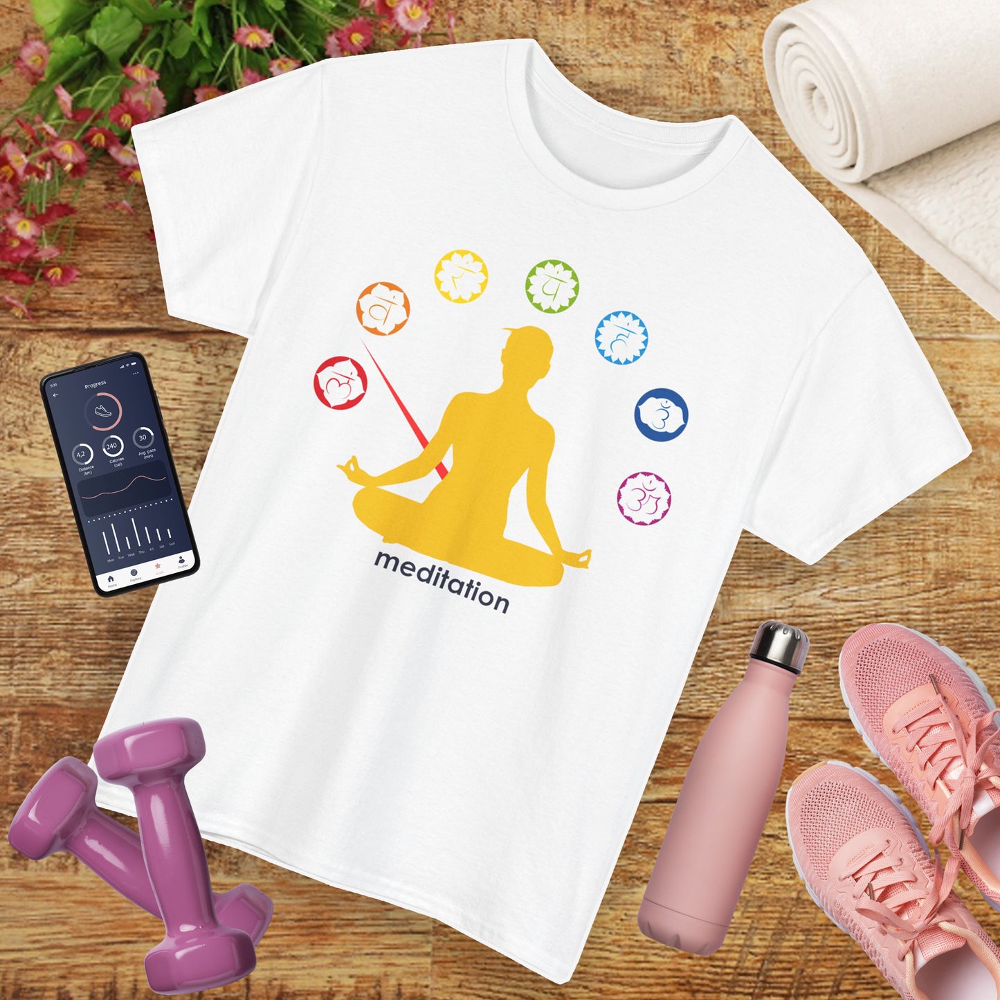 🧭ChakraMeter Heavy Cotton Tee - Align Through Meditation
