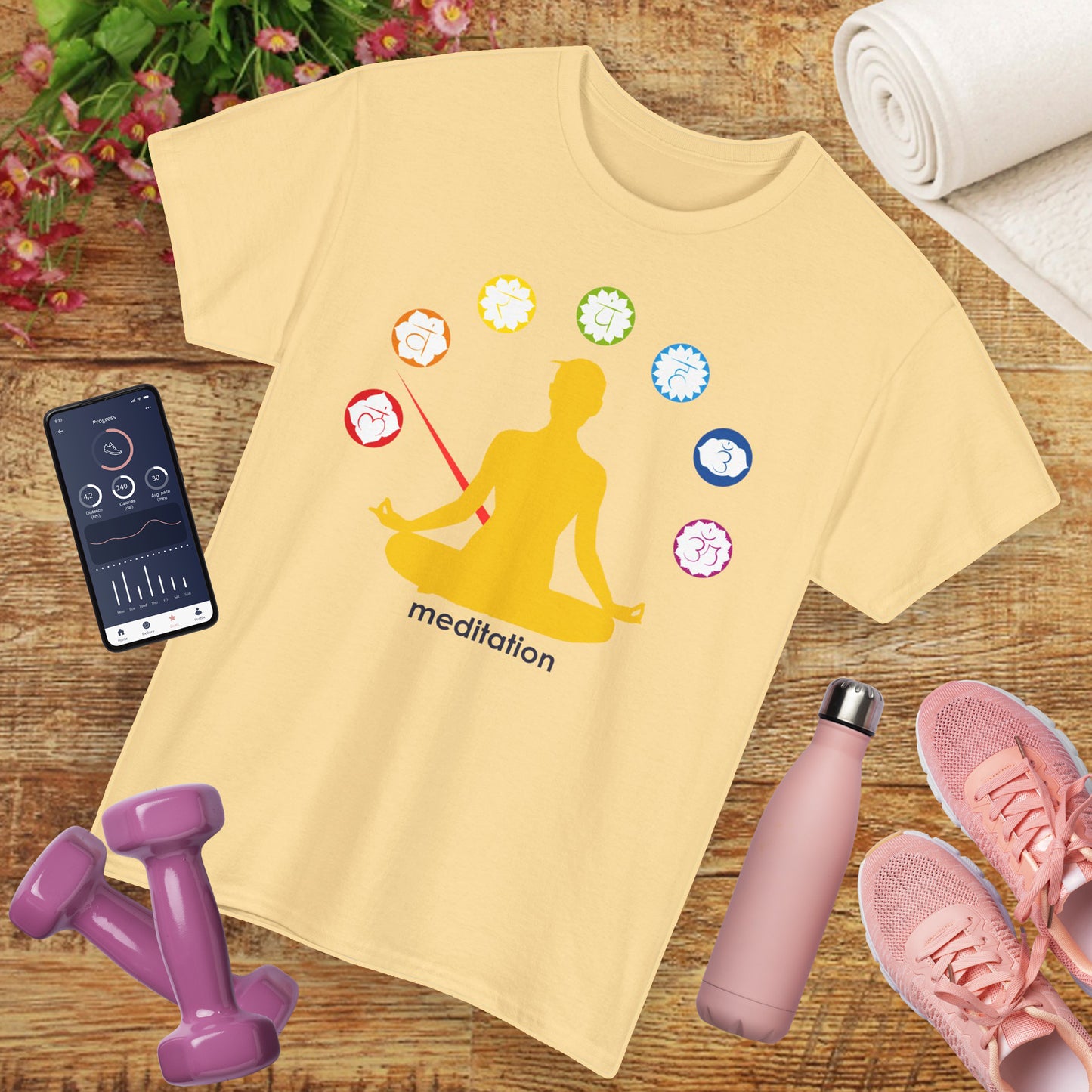 🧭ChakraMeter Heavy Cotton Tee - Align Through Meditation