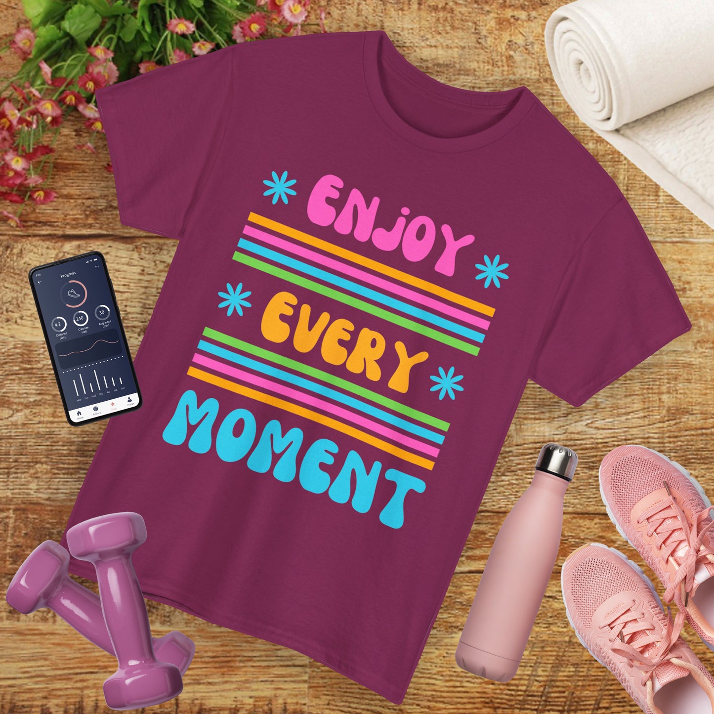 ☀️Joyflow Heavy Cotton Tee - Enjoy Every Moment - A Celebration of Now