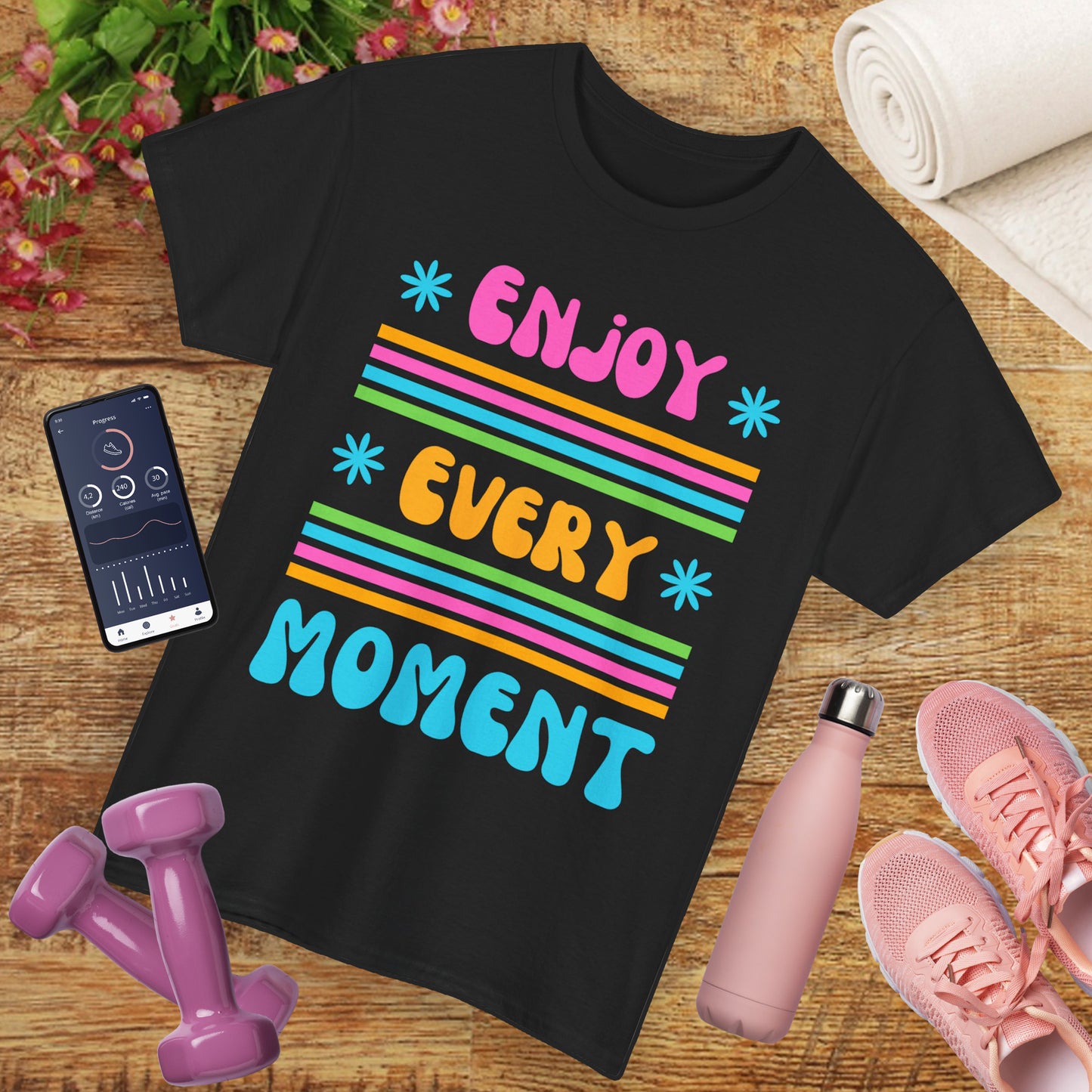 ☀️Joyflow Heavy Cotton Tee - Enjoy Every Moment - A Celebration of Now