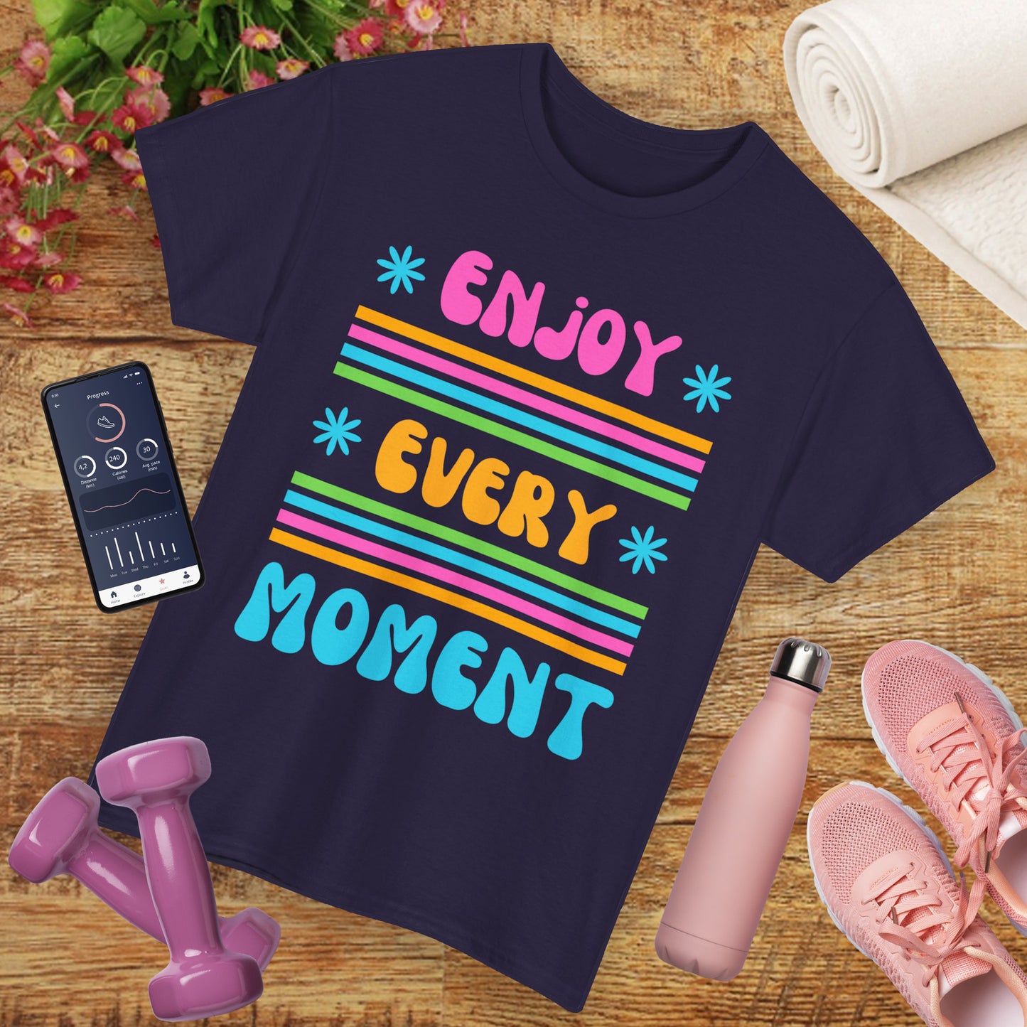 ☀️Joyflow Heavy Cotton Tee - Enjoy Every Moment - A Celebration of Now
