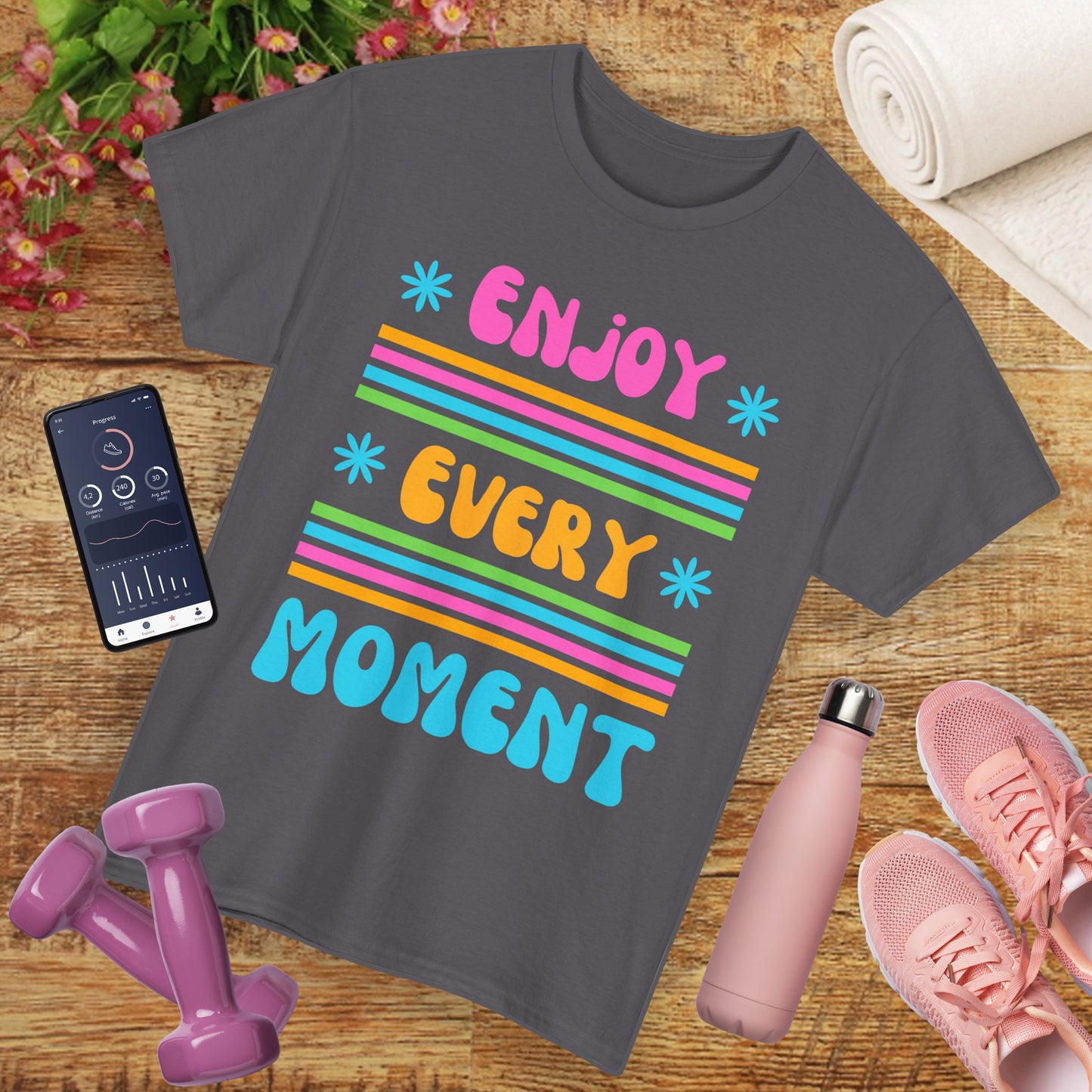 ☀️Joyflow Heavy Cotton Tee - Enjoy Every Moment - A Celebration of Now