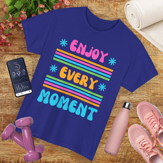 ☀️Joyflow Heavy Cotton Tee - Enjoy Every Moment - A Celebration of Now