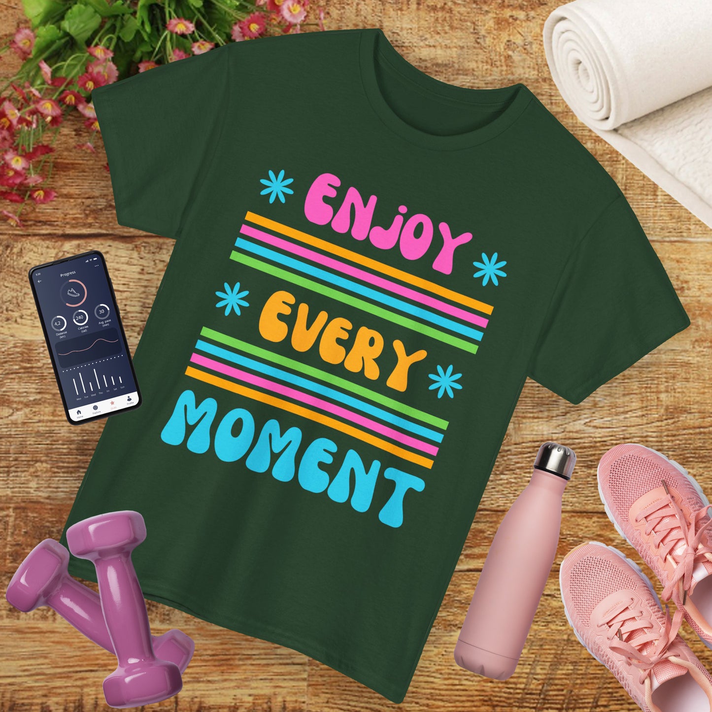 ☀️Joyflow Heavy Cotton Tee - Enjoy Every Moment - A Celebration of Now