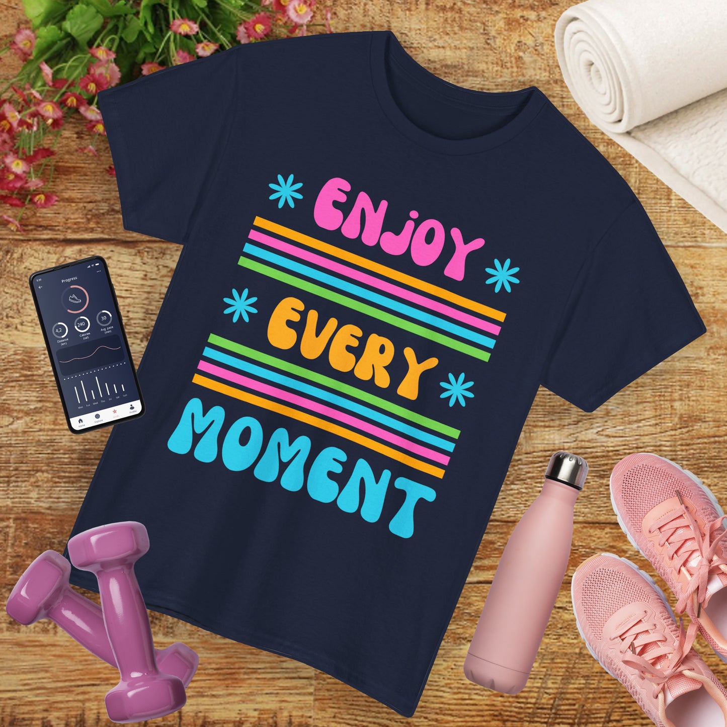☀️Joyflow Heavy Cotton Tee - Enjoy Every Moment - A Celebration of Now