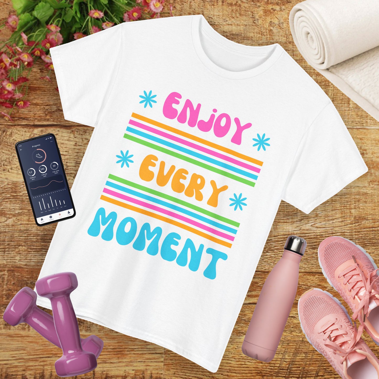 ☀️Joyflow Heavy Cotton Tee - Enjoy Every Moment - A Celebration of Now