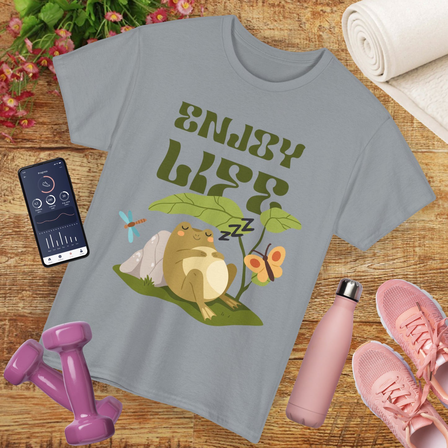 “Enjoy Life” Frog Tee - Chill Vibes Only - Heavy Cotton Tee