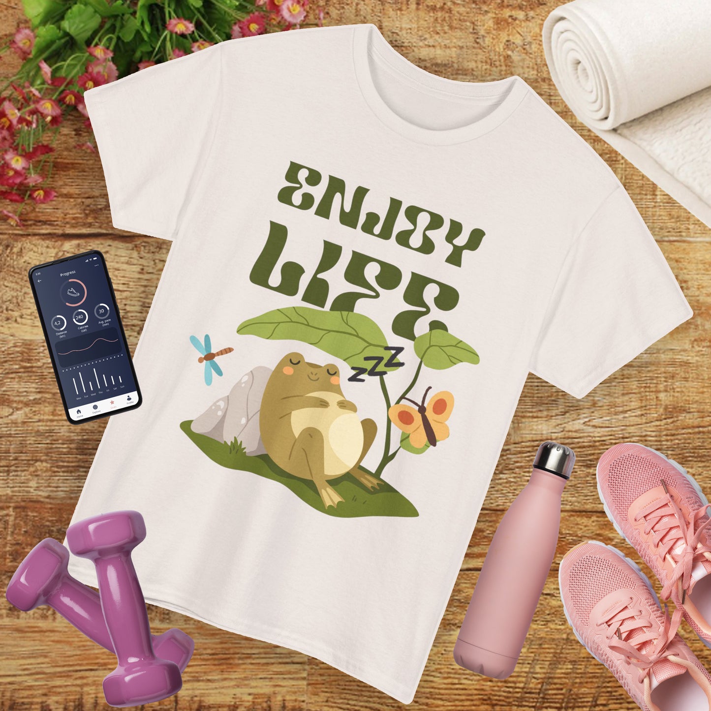 “Enjoy Life” Frog Tee - Chill Vibes Only - Heavy Cotton Tee