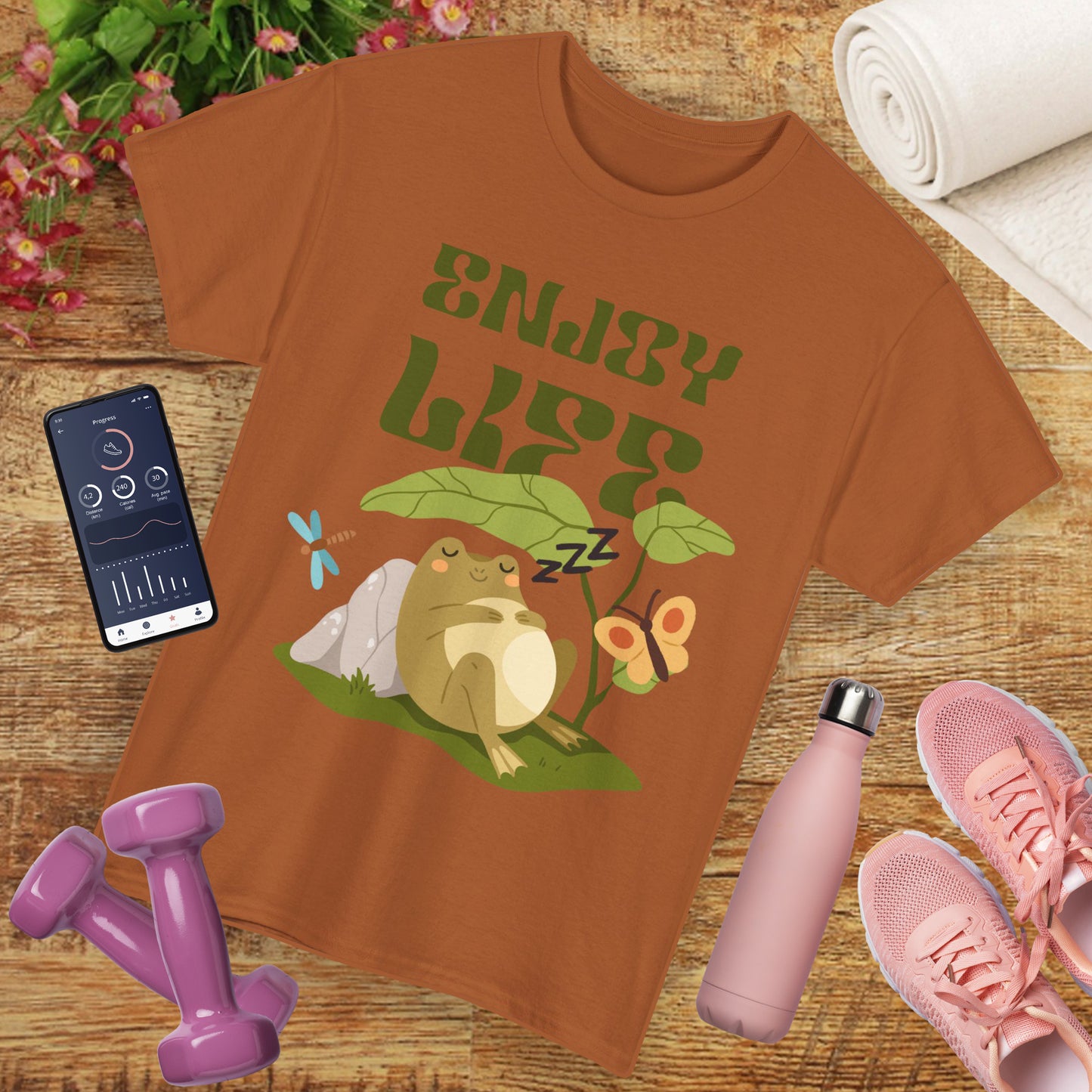 “Enjoy Life” Frog Tee - Chill Vibes Only - Heavy Cotton Tee
