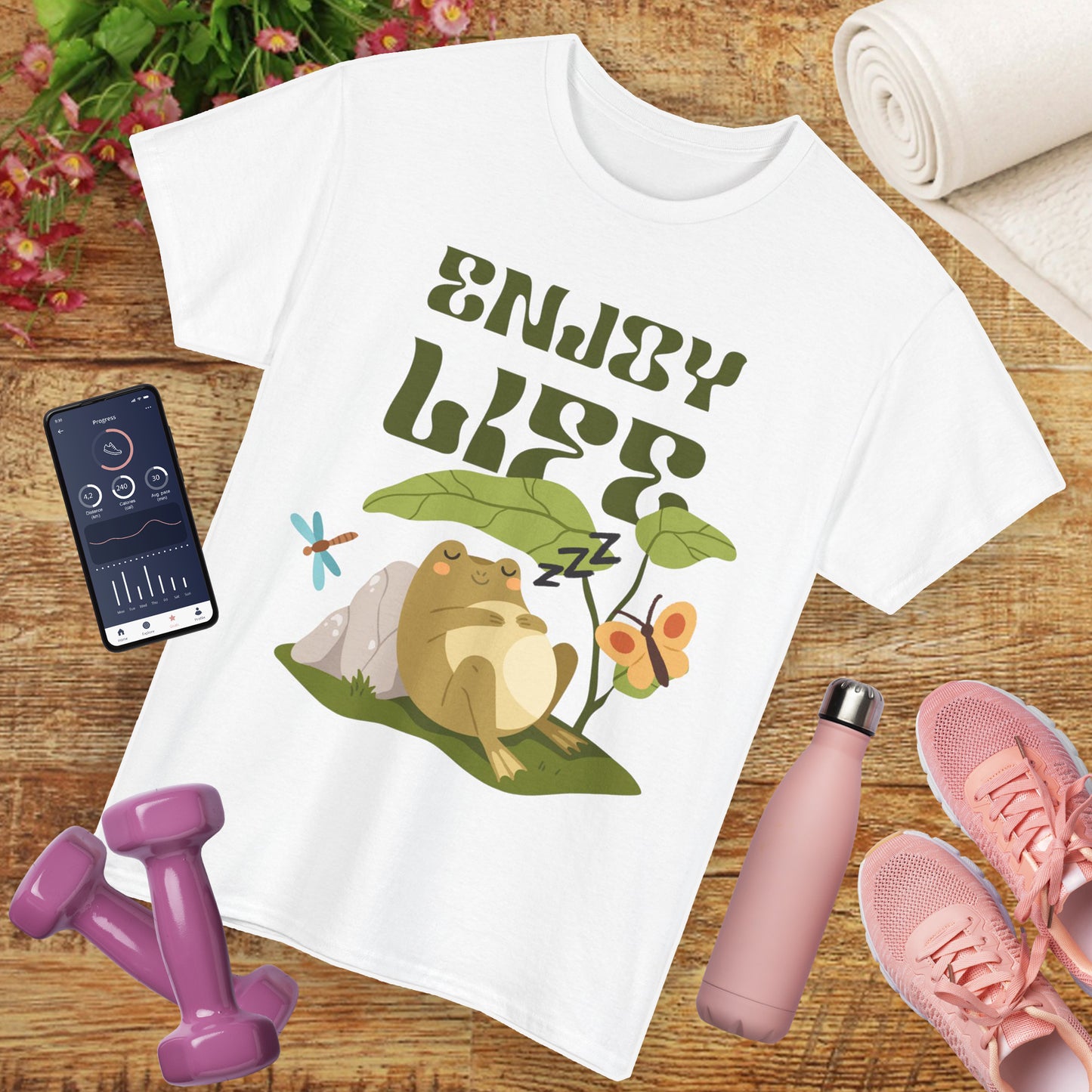 “Enjoy Life” Frog Tee - Chill Vibes Only - Heavy Cotton Tee