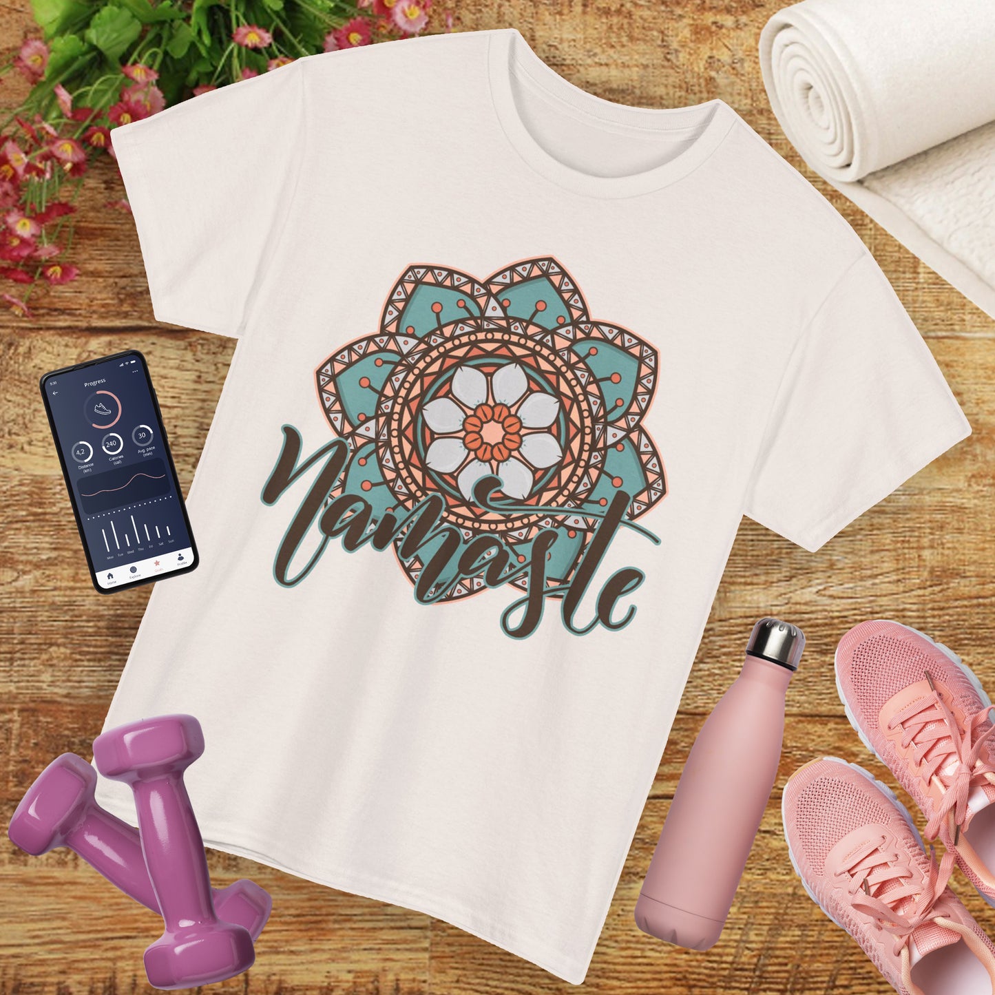 Namaste Vibes- Vintage Mandala Spirit Heavy Cotton Tee