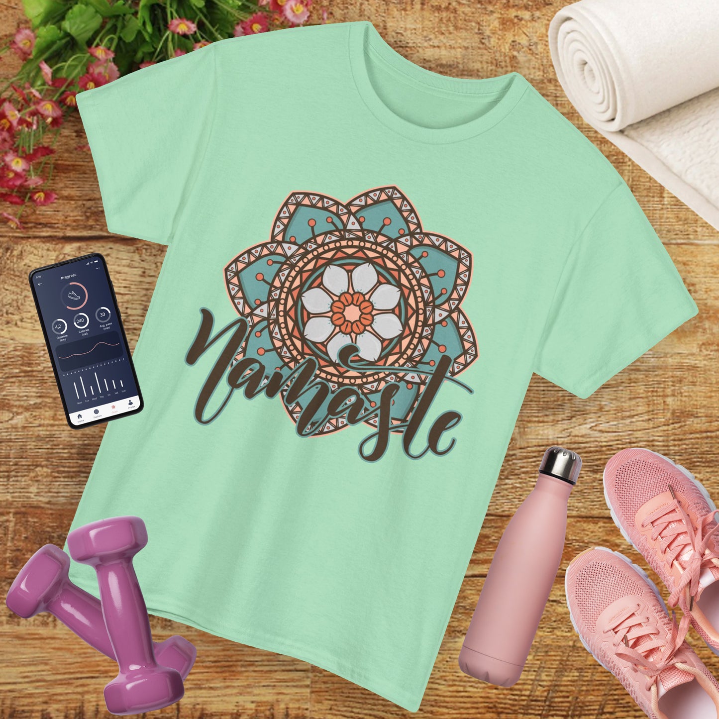 Namaste Vibes- Vintage Mandala Spirit Heavy Cotton Tee