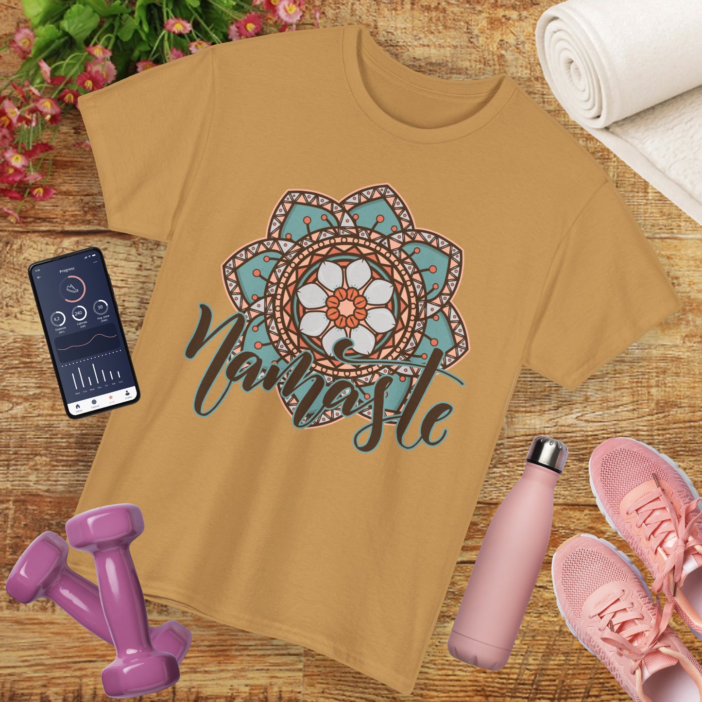 Namaste Vibes- Vintage Mandala Spirit Heavy Cotton Tee