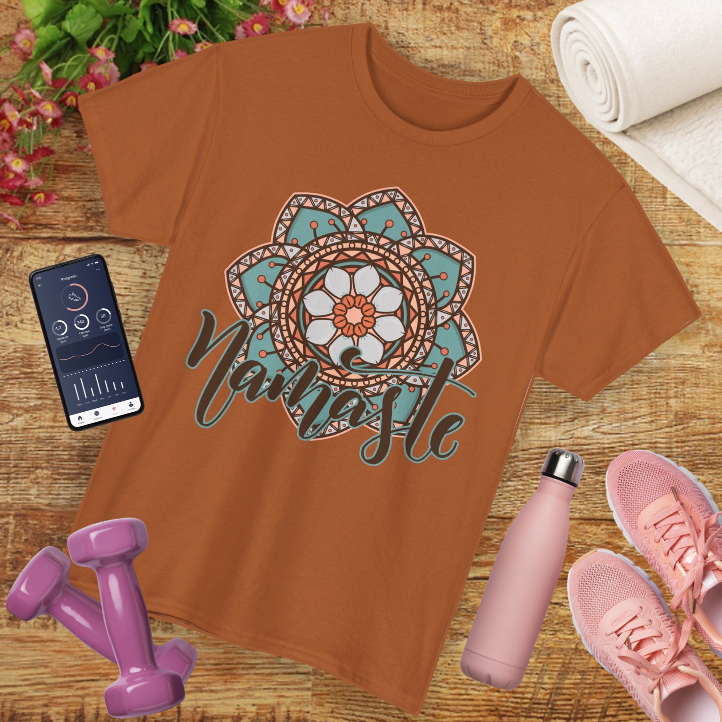 Namaste Vibes- Vintage Mandala Spirit Heavy Cotton Tee