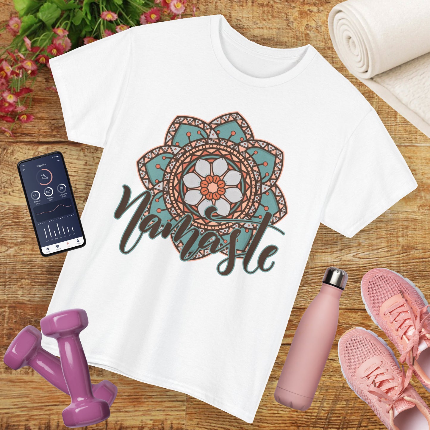 Namaste Vibes- Vintage Mandala Spirit Heavy Cotton Tee