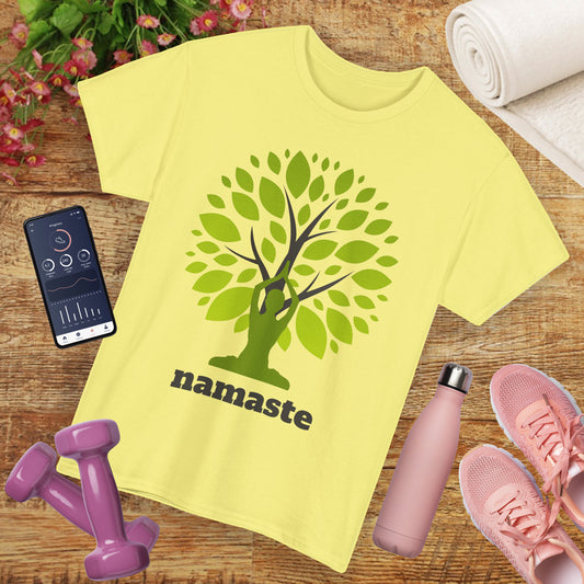 🌳 Namaste Roots Heavy Cotton Tee - Where Stillness Meets Growth