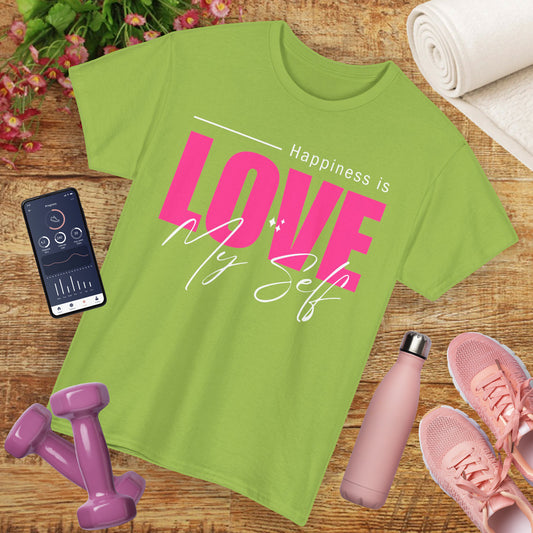 Self-Love Manifesto Heavy Cotton Tee - Happiness Begins Within