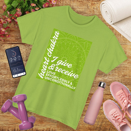 💚Open Heart Heavy Cotton Tee - Love Effortlessly