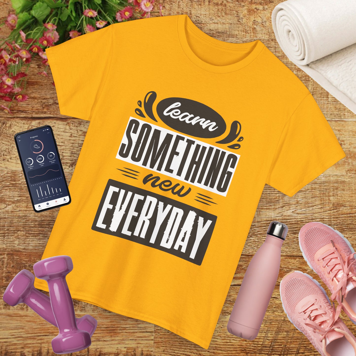 📘"Everyday Wisdom" Heavy Cotton Tee - Grow Through What You Learn