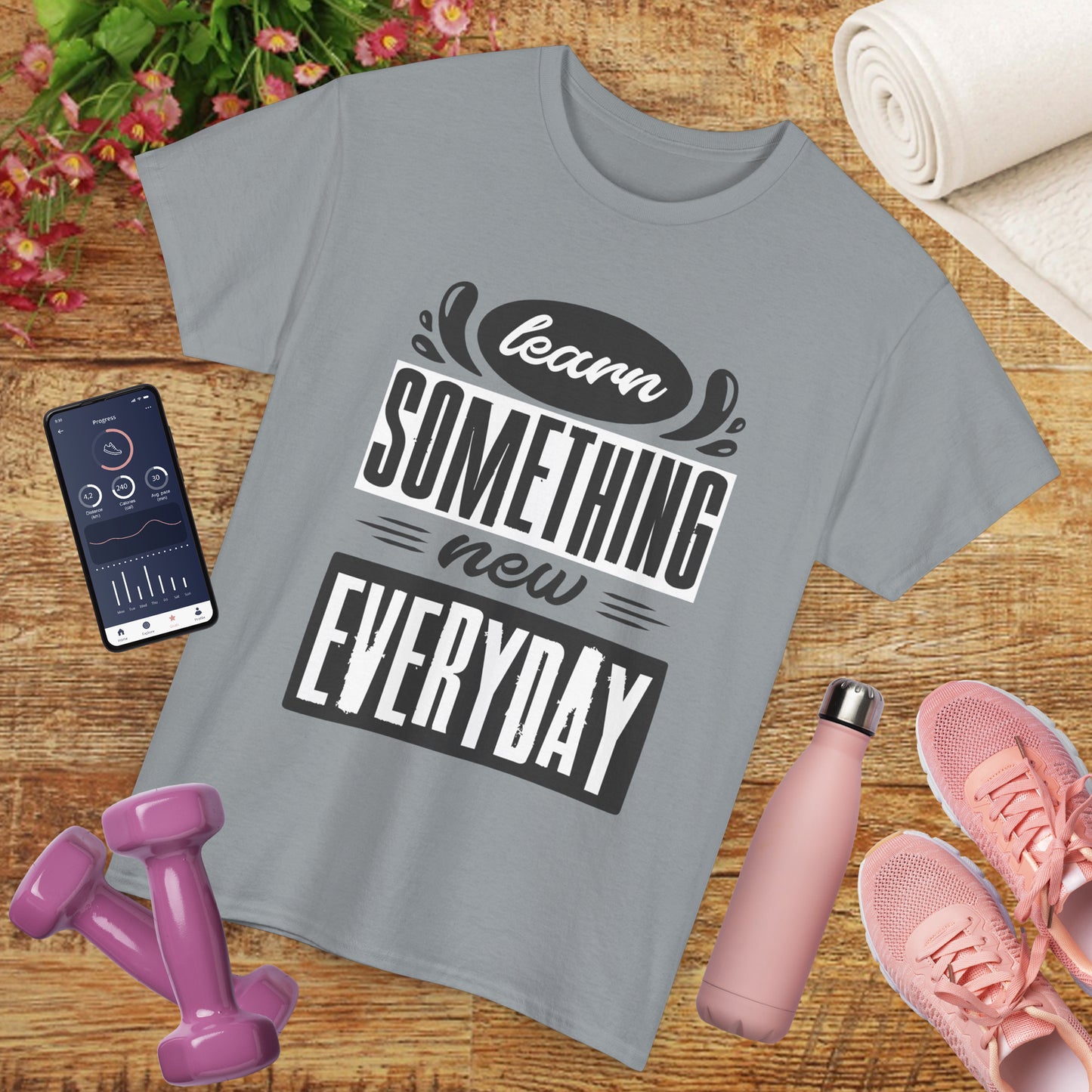 📘"Everyday Wisdom" Heavy Cotton Tee - Grow Through What You Learn