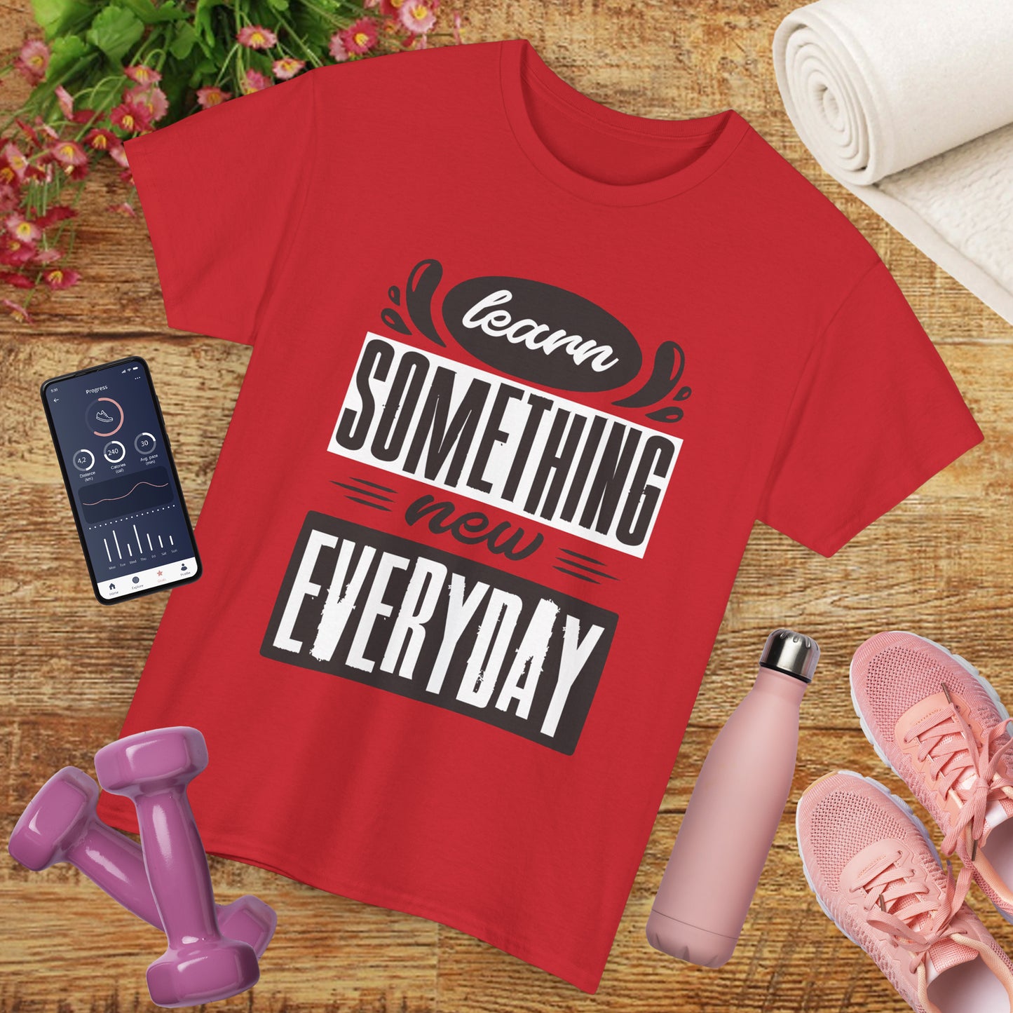 📘"Everyday Wisdom" Heavy Cotton Tee - Grow Through What You Learn