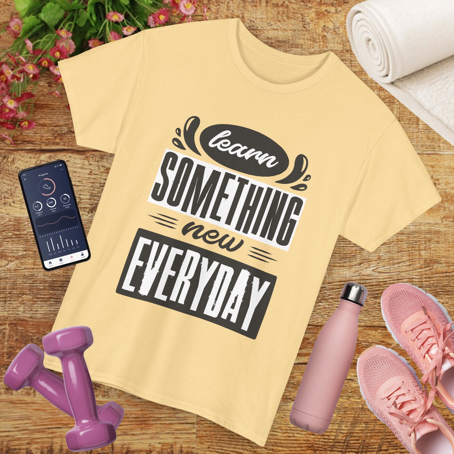 📘"Everyday Wisdom" Heavy Cotton Tee - Grow Through What You Learn