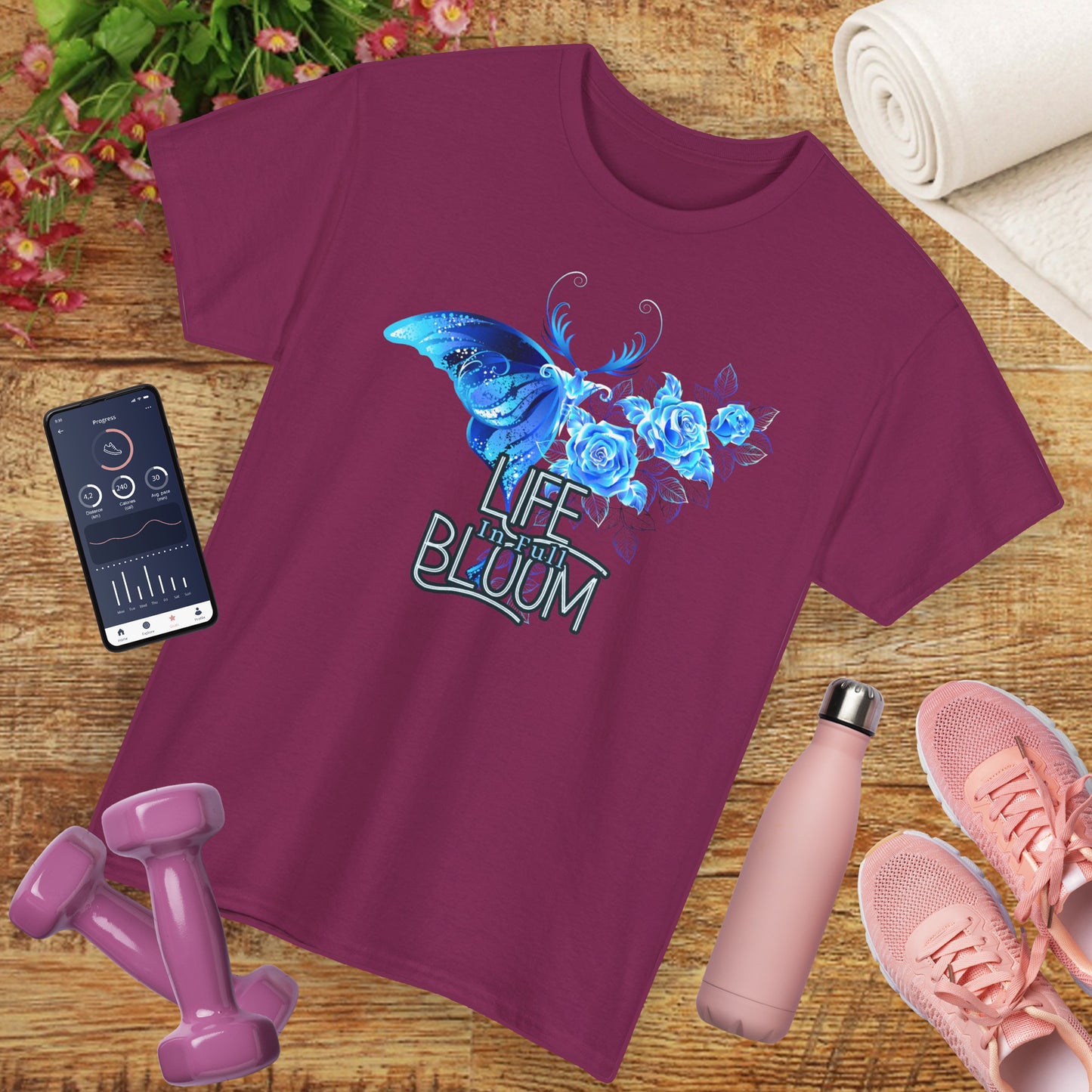 🦋Life in Full Bloom Heavy Cotton Tee - Rise, Bloom, Become