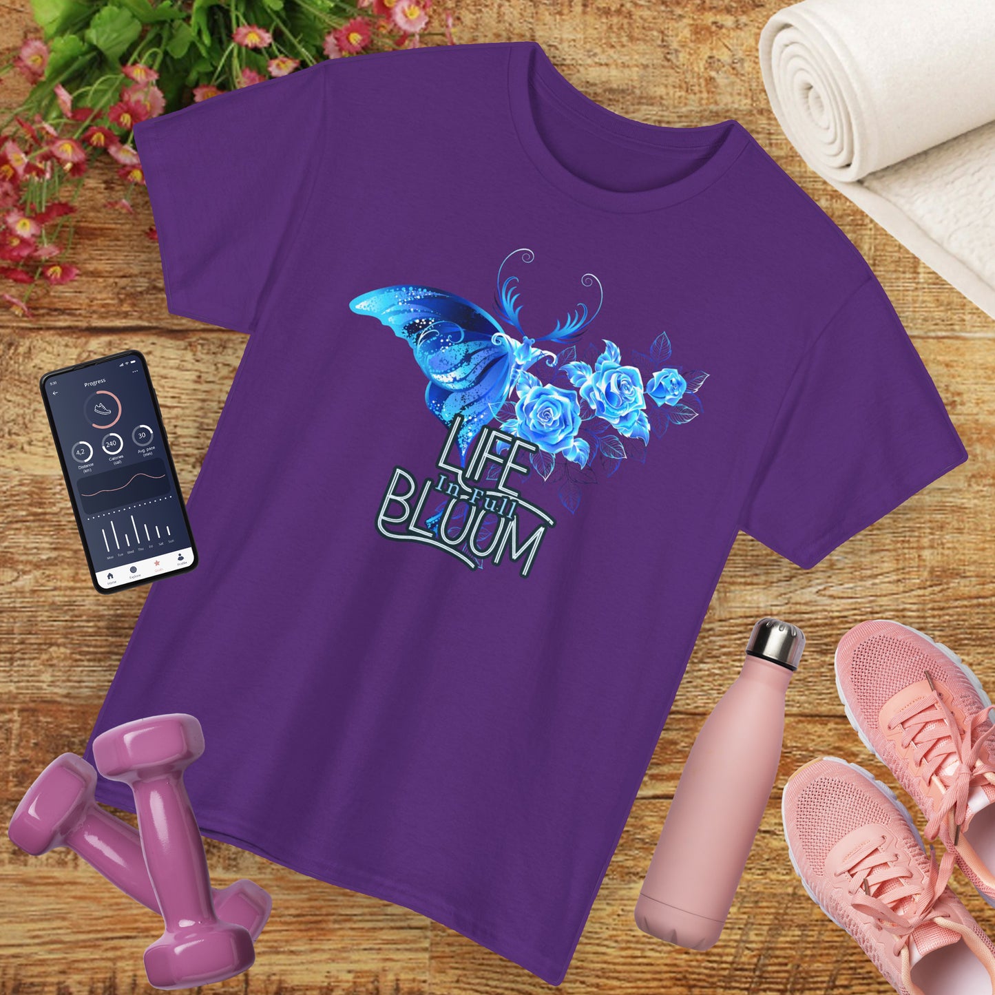 🦋Life in Full Bloom Heavy Cotton Tee - Rise, Bloom, Become