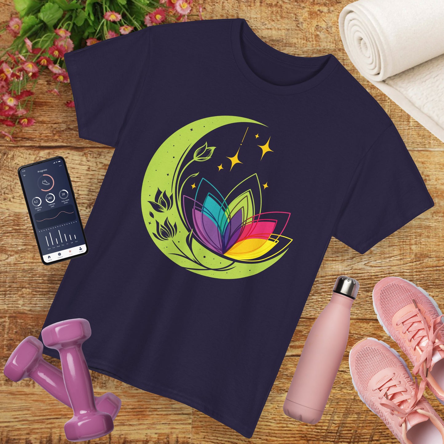 Moonlit Blossoms Heavy Cotton Tee - A Celebration of New Beginnings