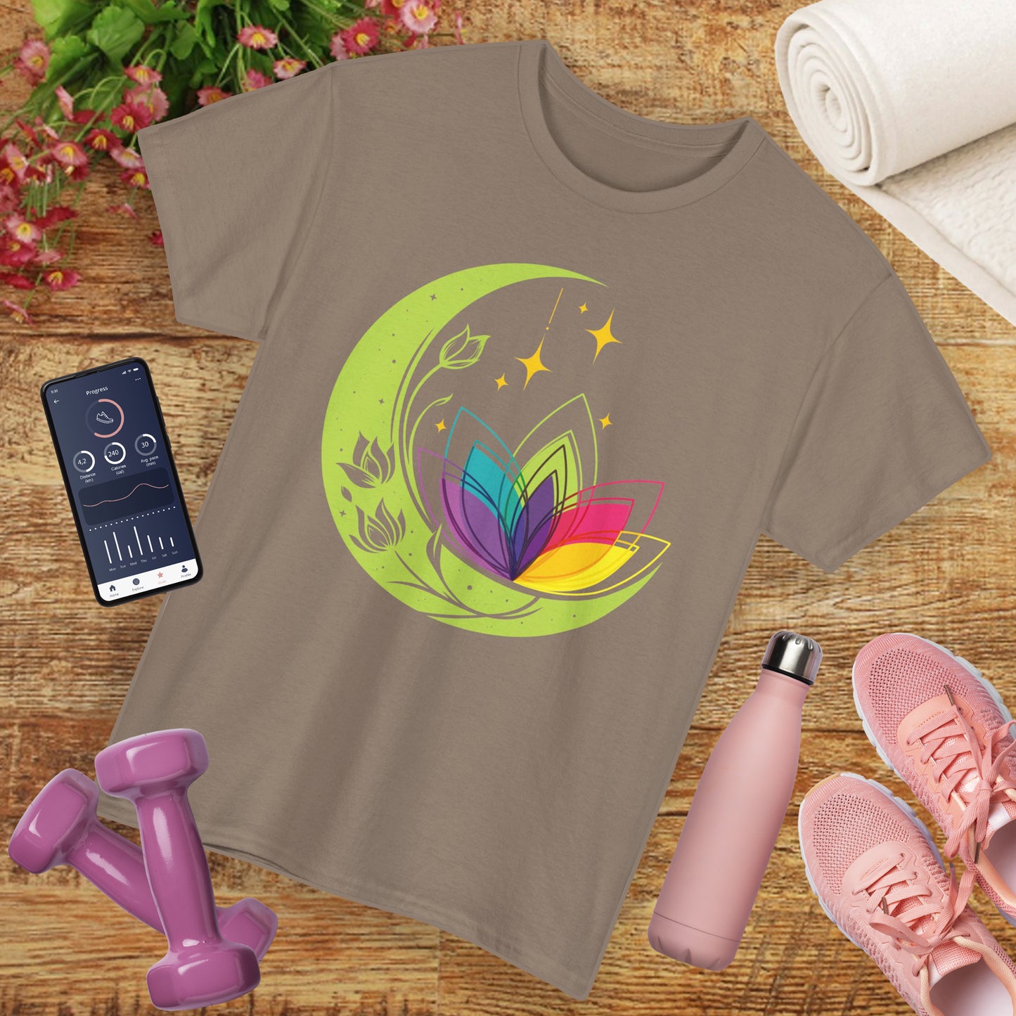 Moonlit Blossoms Heavy Cotton Tee - A Celebration of New Beginnings
