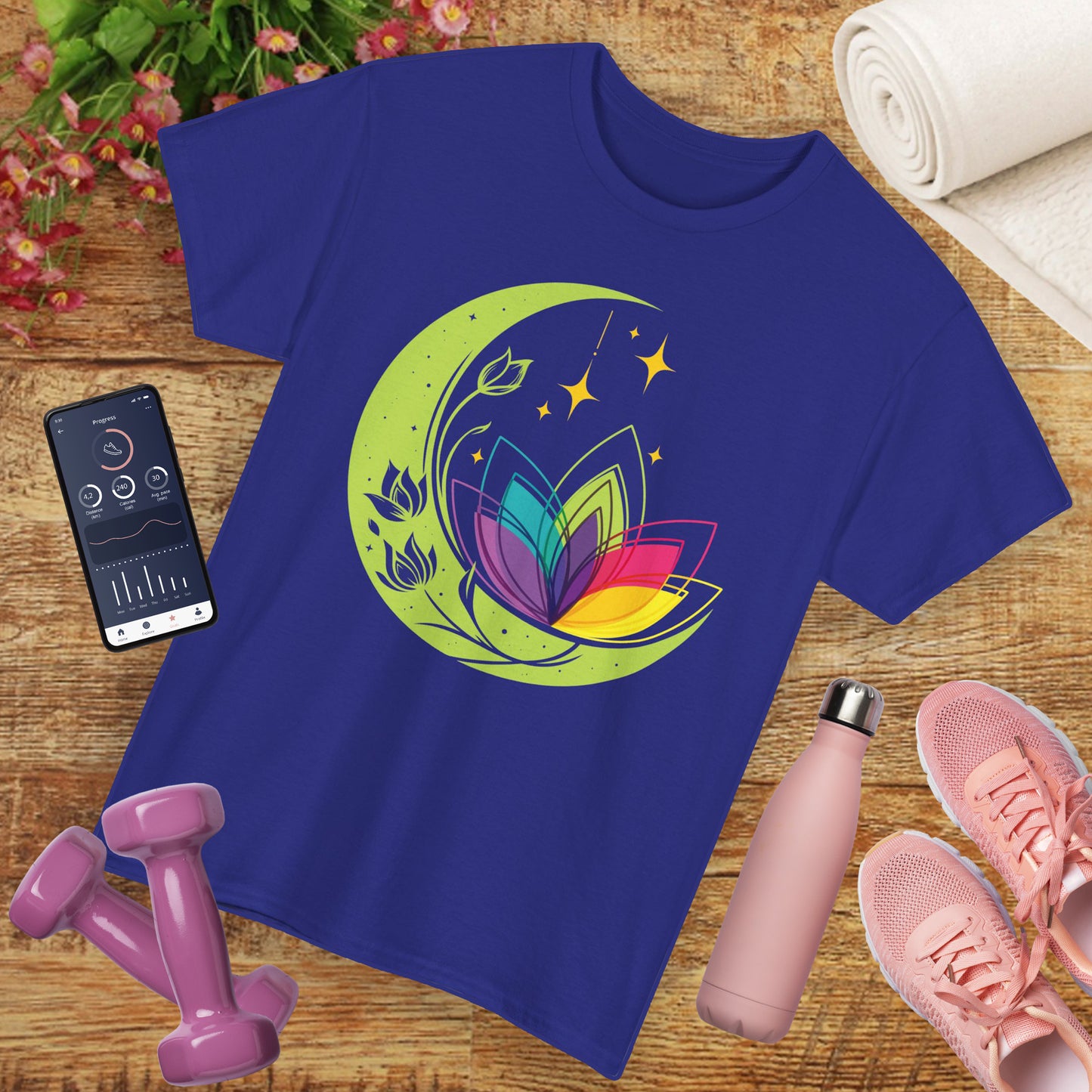 Moonlit Blossoms Heavy Cotton Tee - A Celebration of New Beginnings