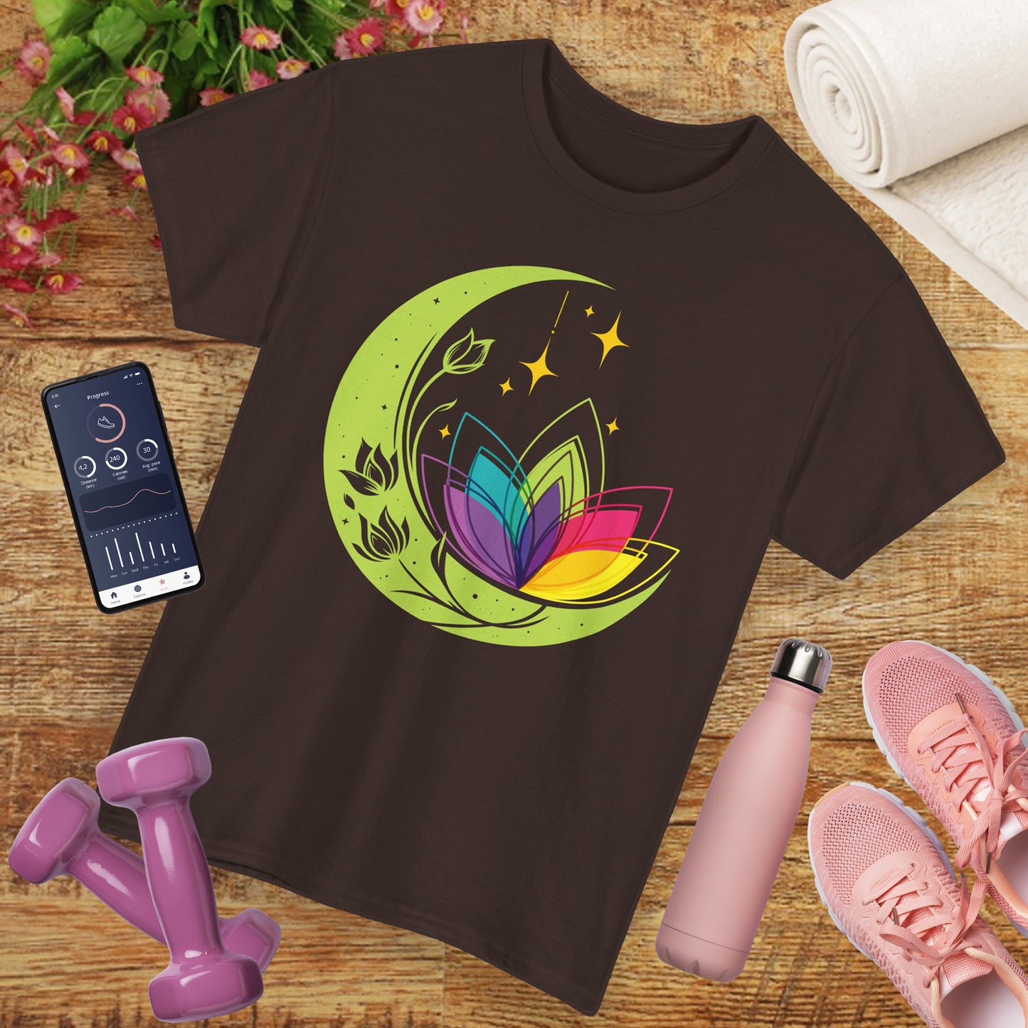 Moonlit Blossoms Heavy Cotton Tee - A Celebration of New Beginnings