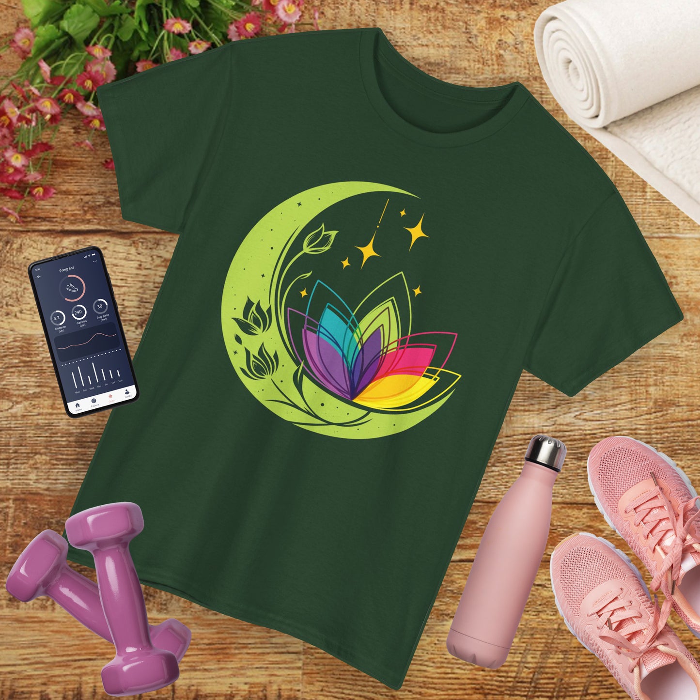 Moonlit Blossoms Heavy Cotton Tee - A Celebration of New Beginnings