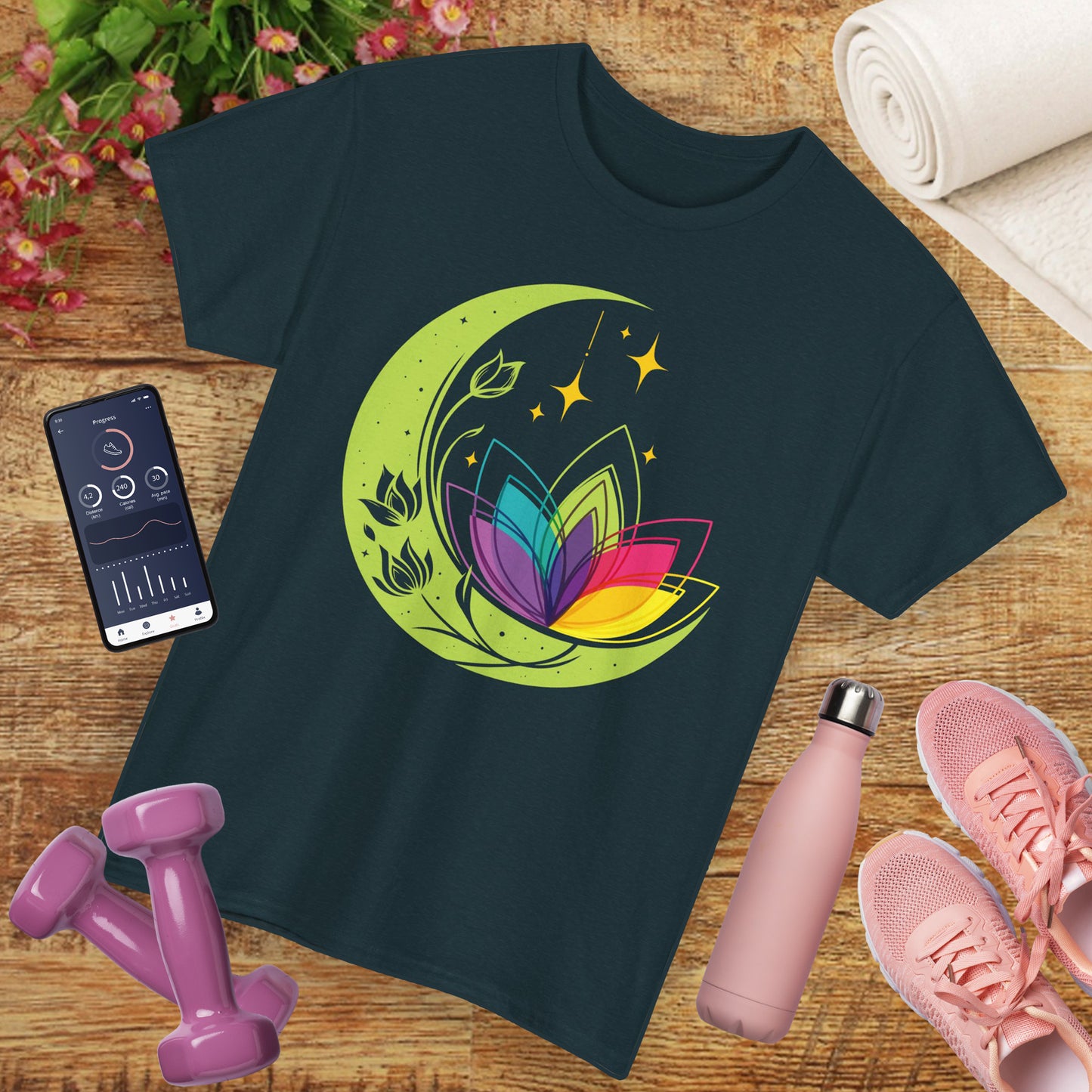 Moonlit Blossoms Heavy Cotton Tee - A Celebration of New Beginnings