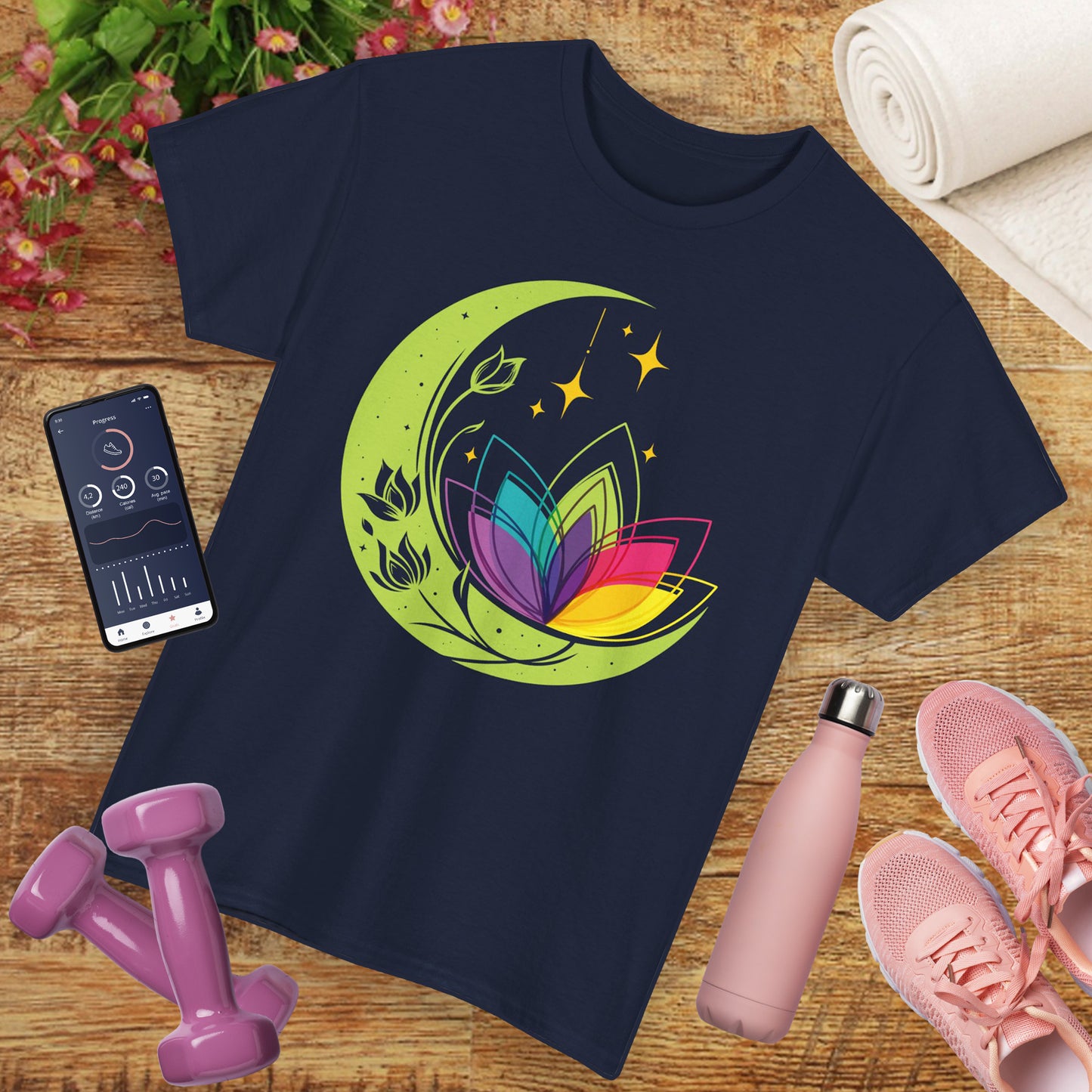 Moonlit Blossoms Heavy Cotton Tee - A Celebration of New Beginnings