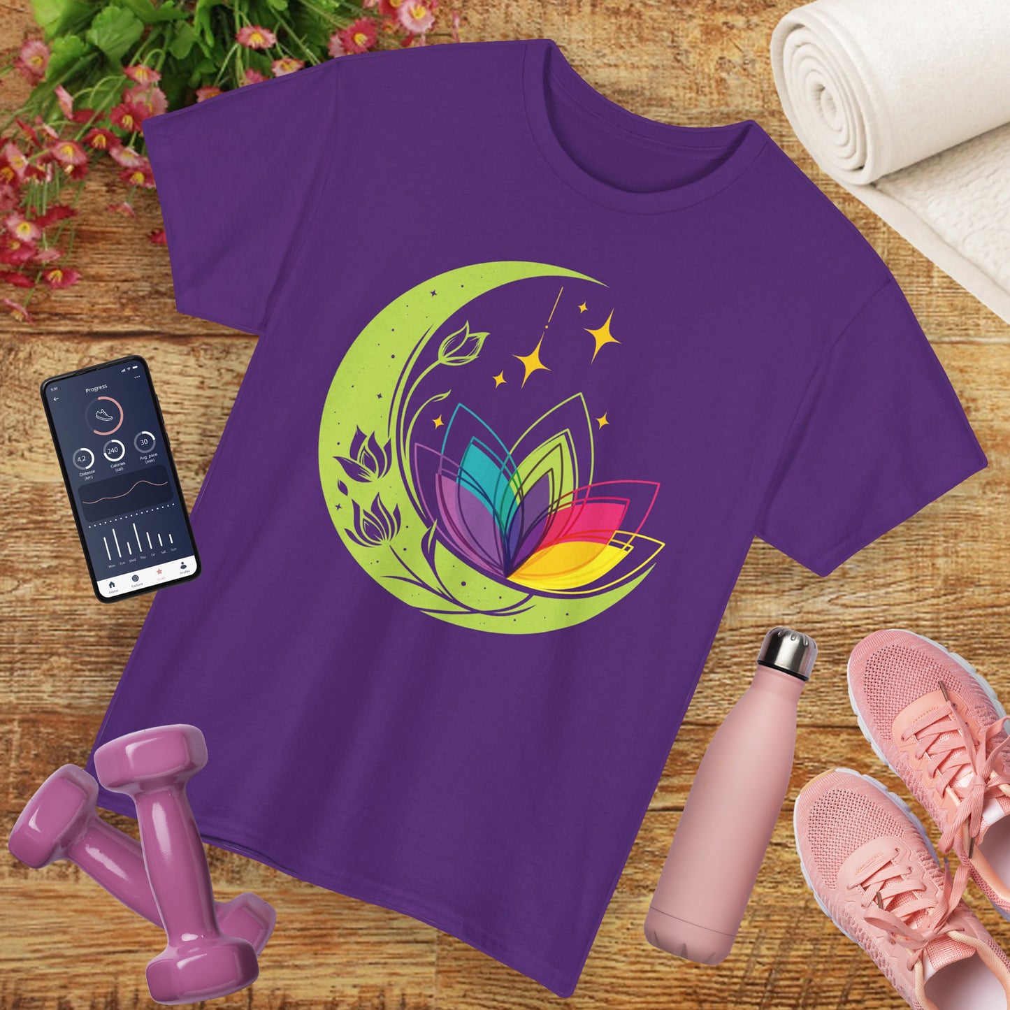 Moonlit Blossoms Heavy Cotton Tee - A Celebration of New Beginnings