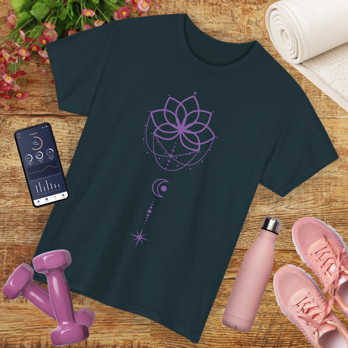 💜Celestial Grace Heavy Cotton Tee - Align with Light & Flow