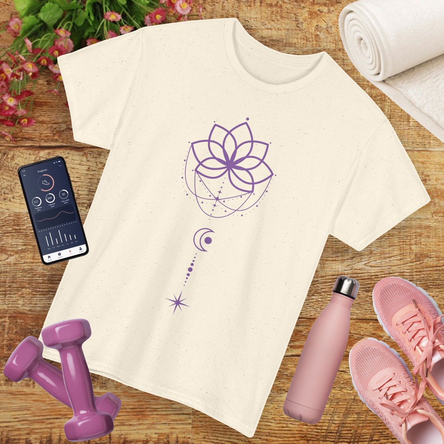 💜Celestial Grace Heavy Cotton Tee - Align with Light & Flow