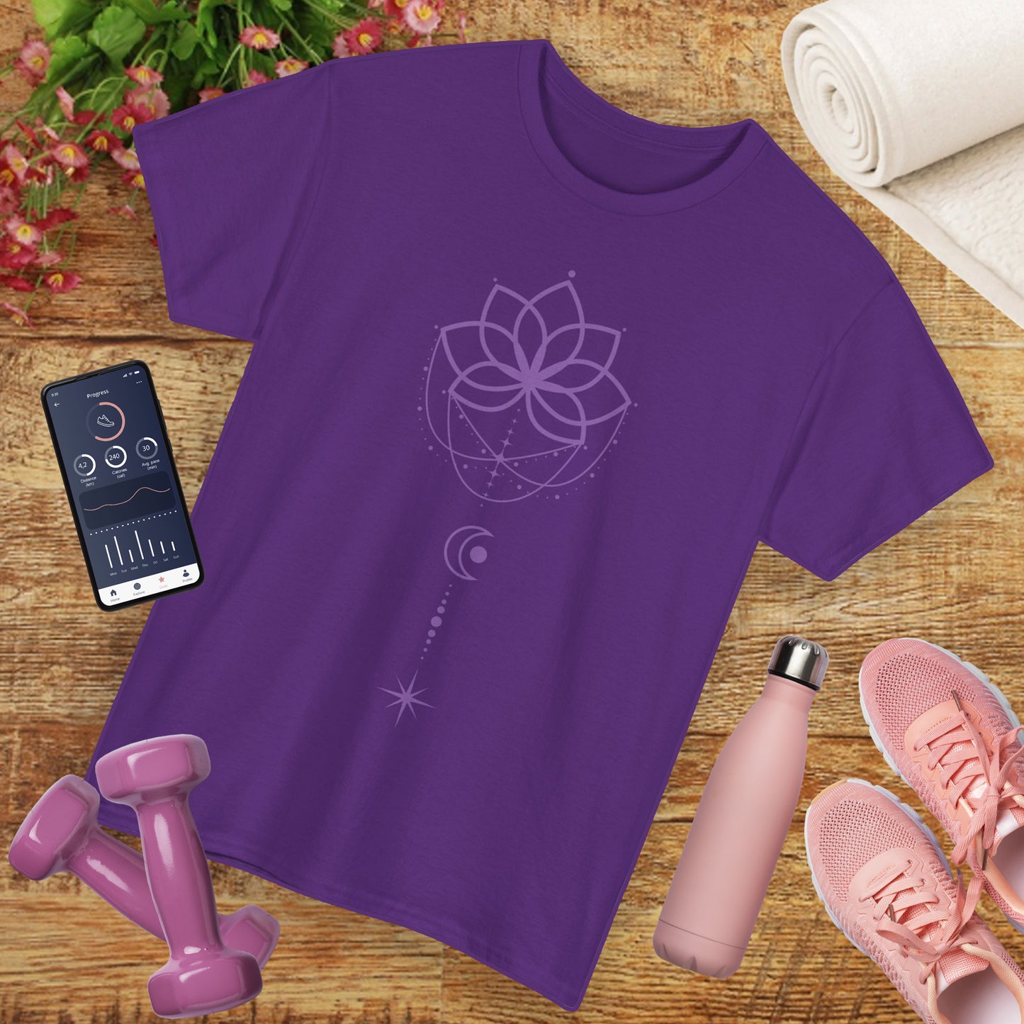 💜Celestial Grace Heavy Cotton Tee - Align with Light & Flow