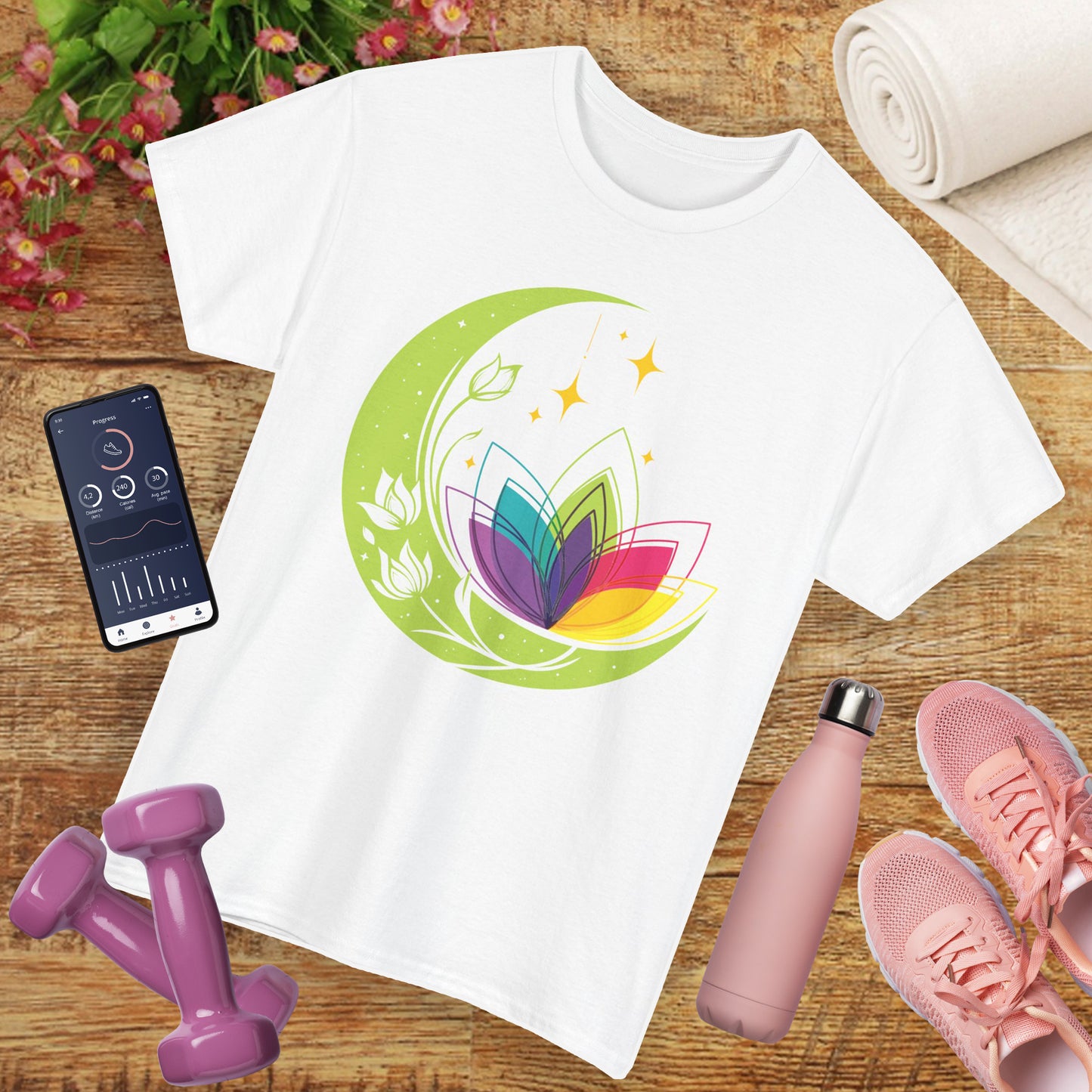 Moonlit Blossoms Heavy Cotton Tee - A Celebration of New Beginnings