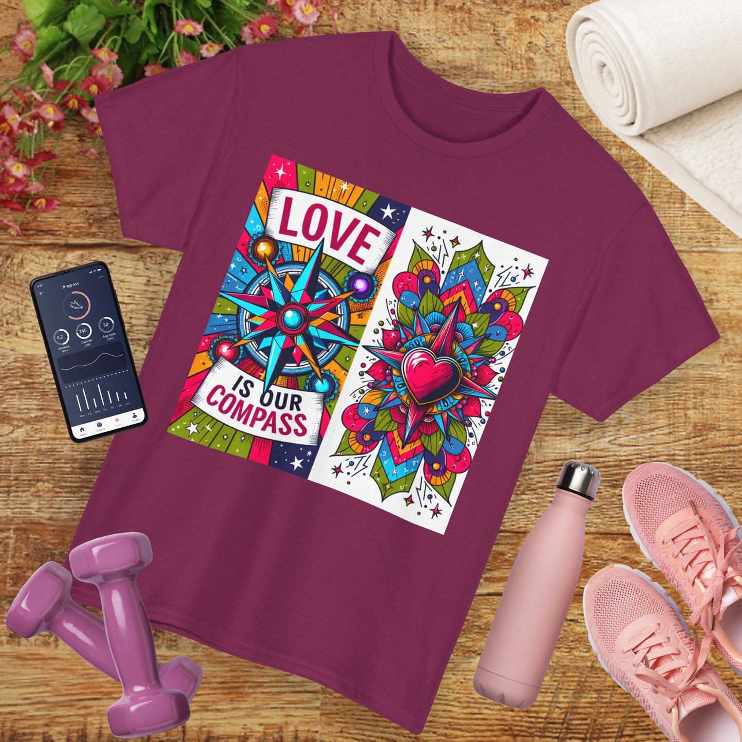 🧭HeartNorth Heavy Cotton Tee - Let Love Be the Way