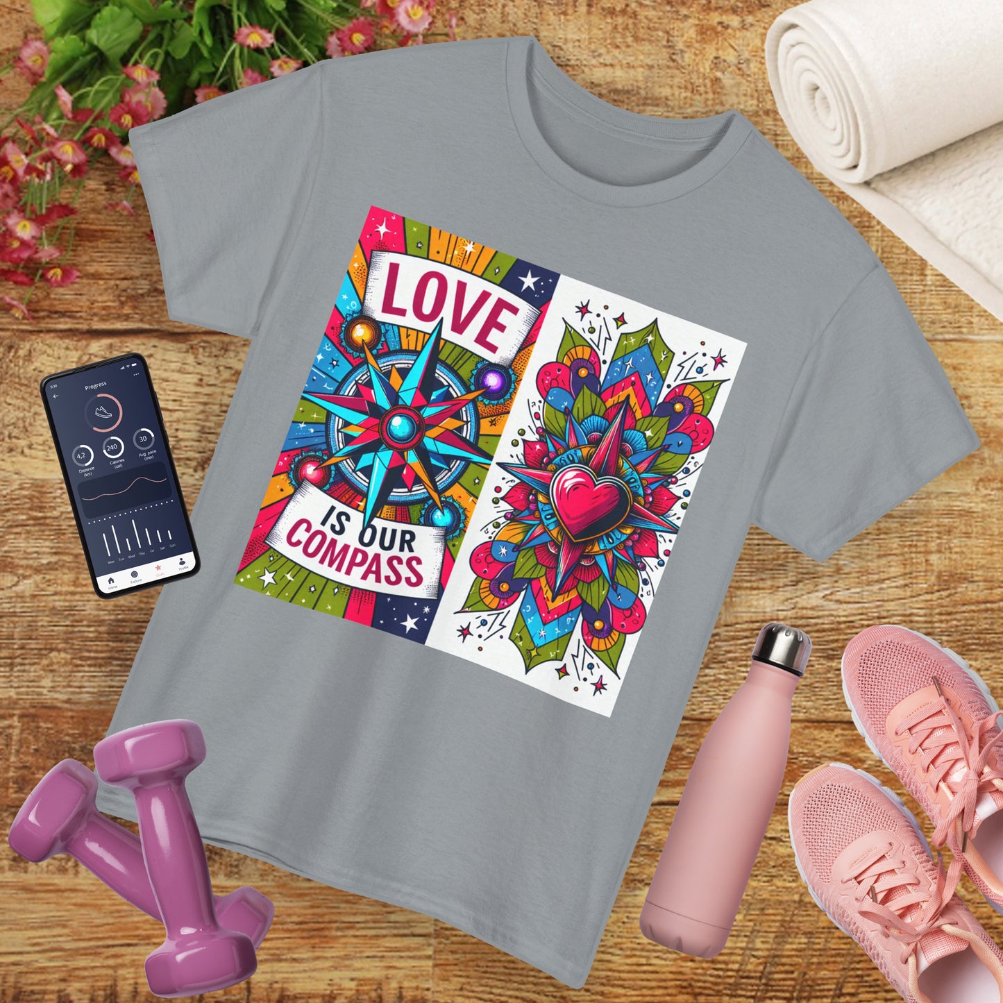 🧭HeartNorth Heavy Cotton Tee - Let Love Be the Way