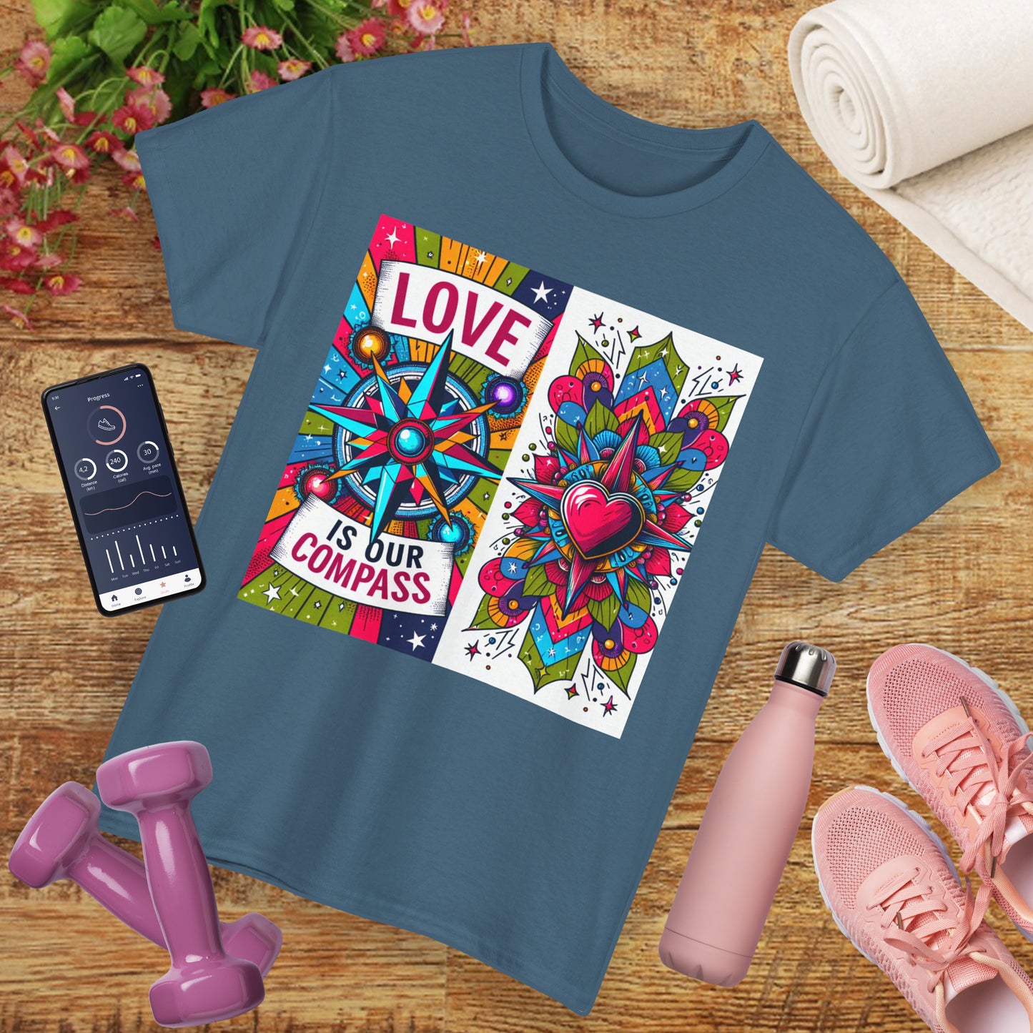 🧭HeartNorth Heavy Cotton Tee - Let Love Be the Way