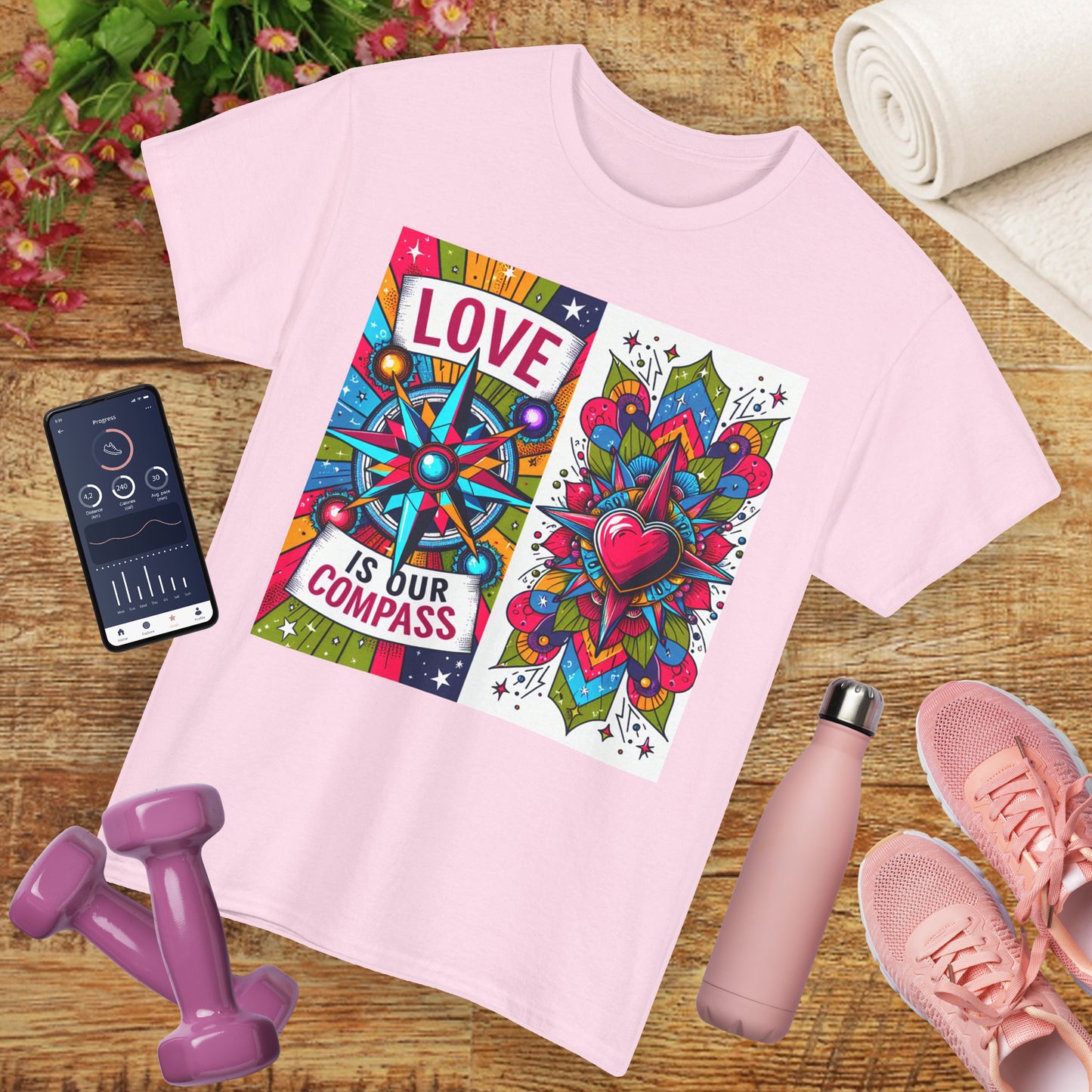 🧭HeartNorth Heavy Cotton Tee - Let Love Be the Way