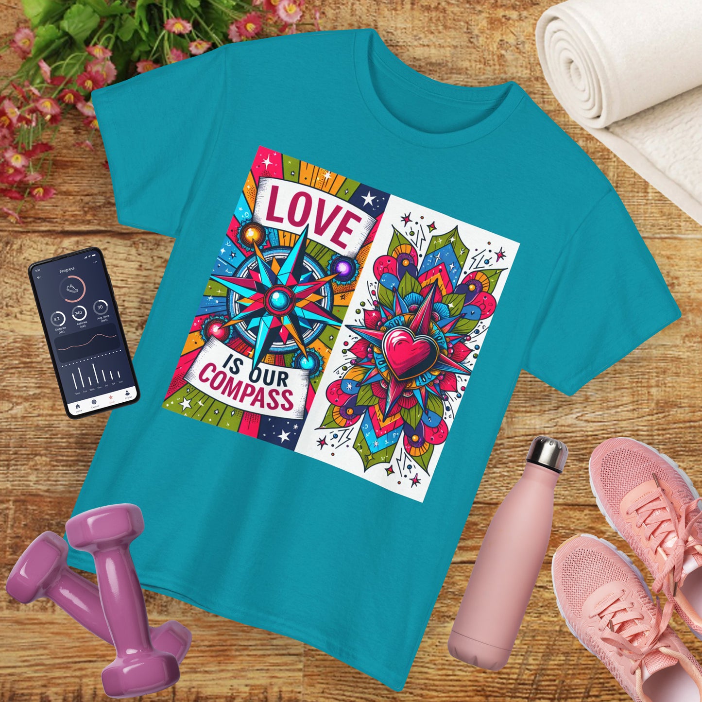 🧭HeartNorth Heavy Cotton Tee - Let Love Be the Way