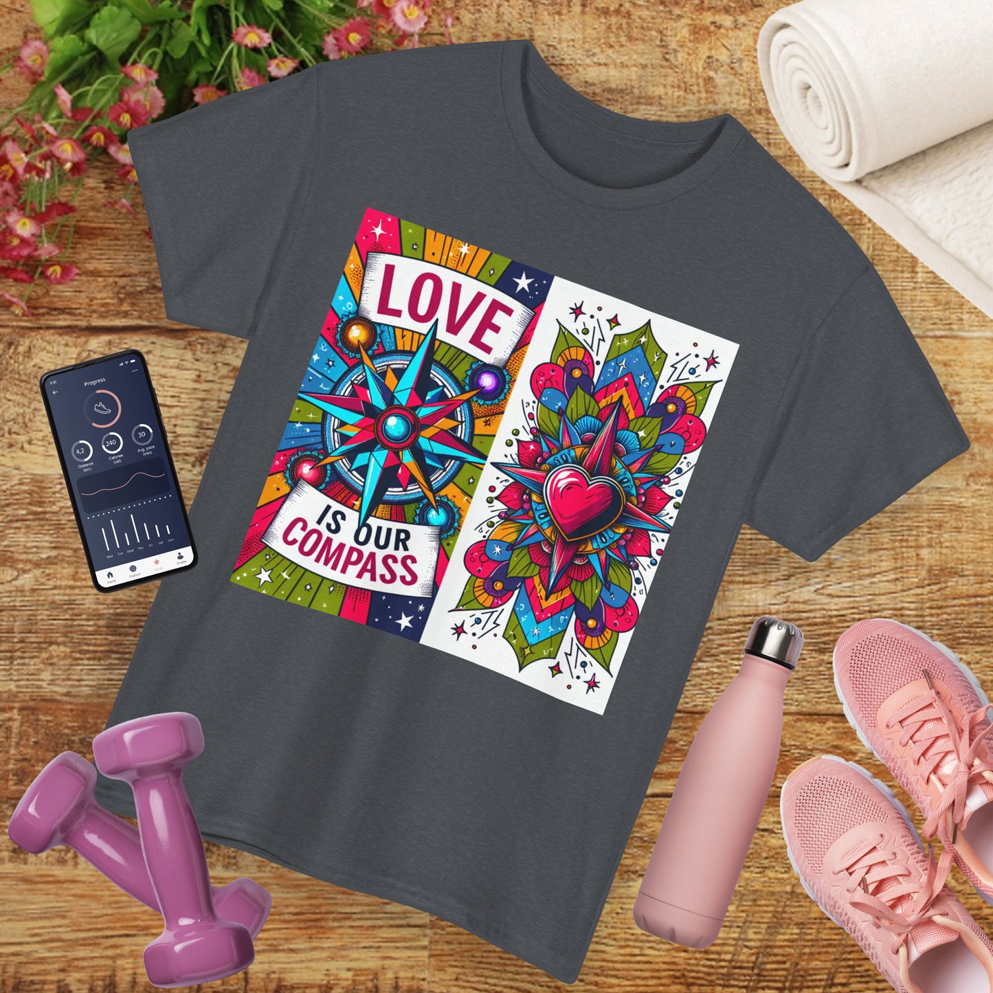 🧭HeartNorth Heavy Cotton Tee - Let Love Be the Way